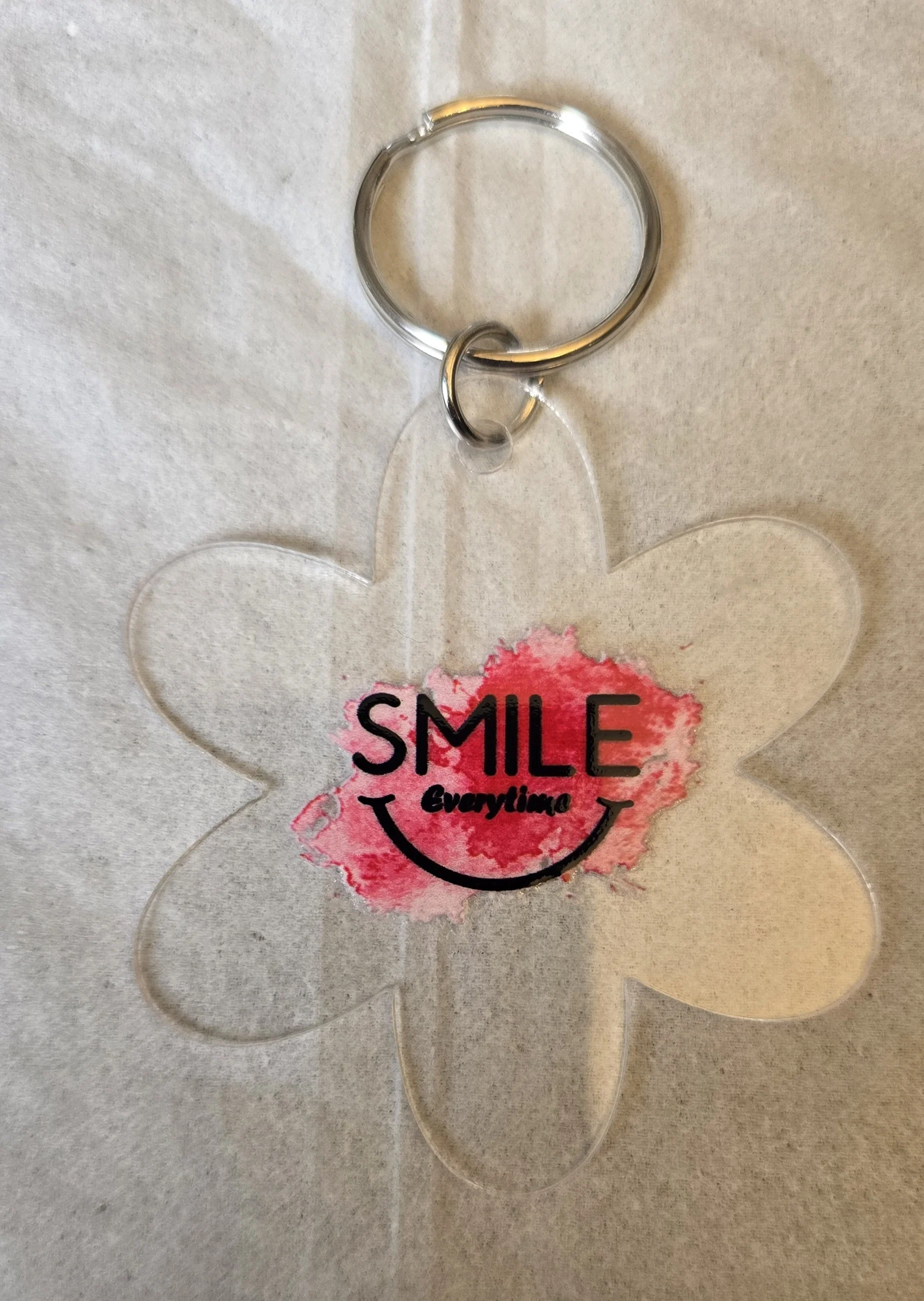 'Smile Everytime' Flower Keychain