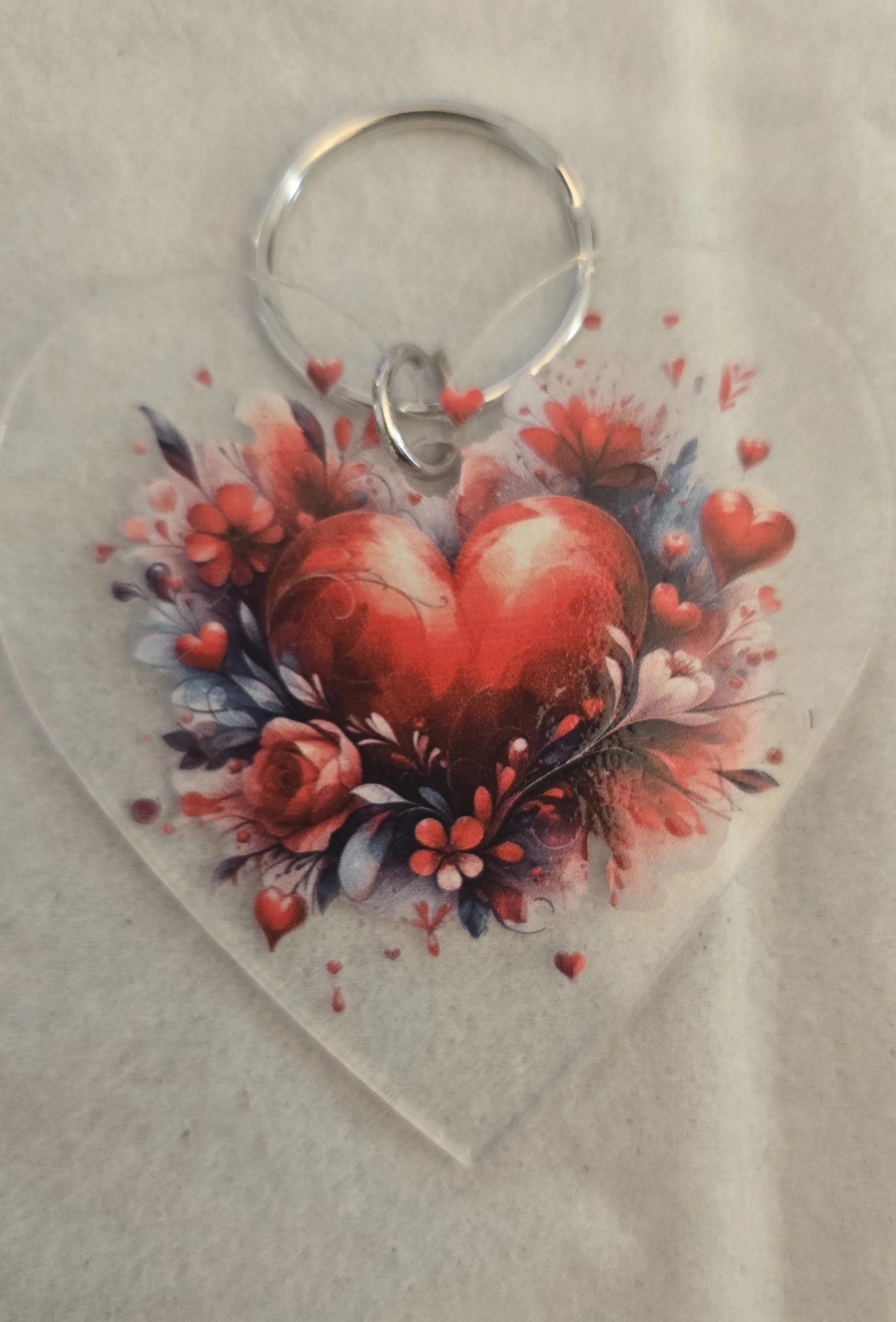 Heart & Floral Artistry Keychain