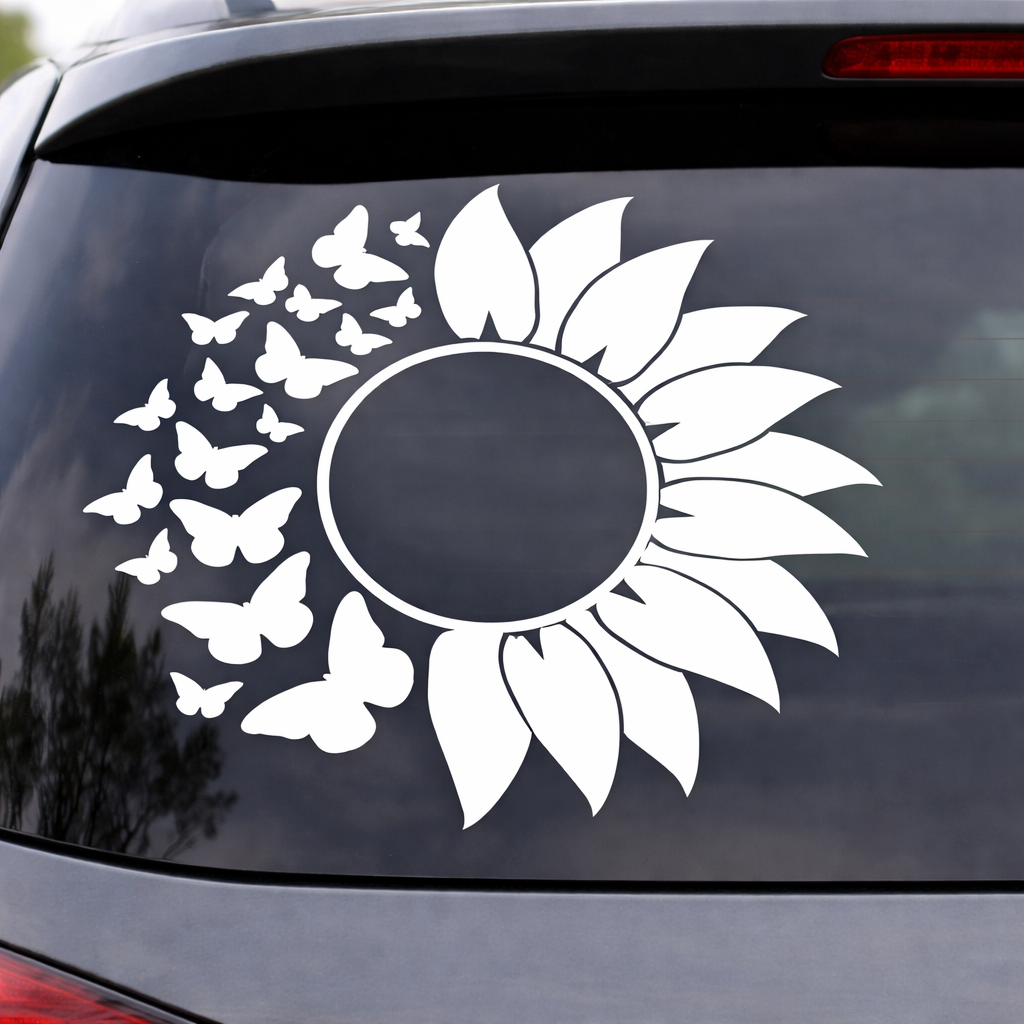 Sunflower & Butterfly Vinyl Decal