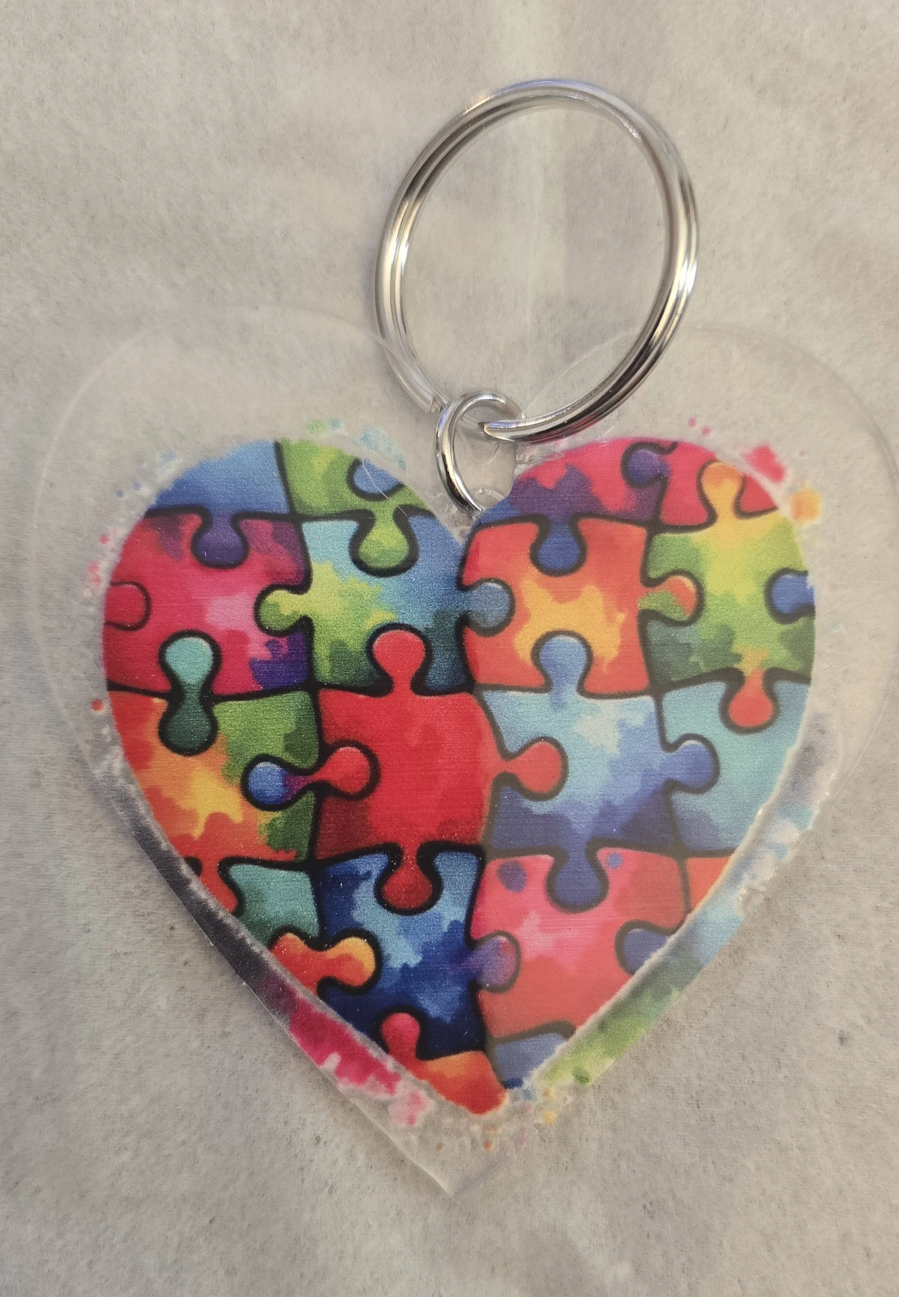Autism Awareness Puzzle Piece Keychain