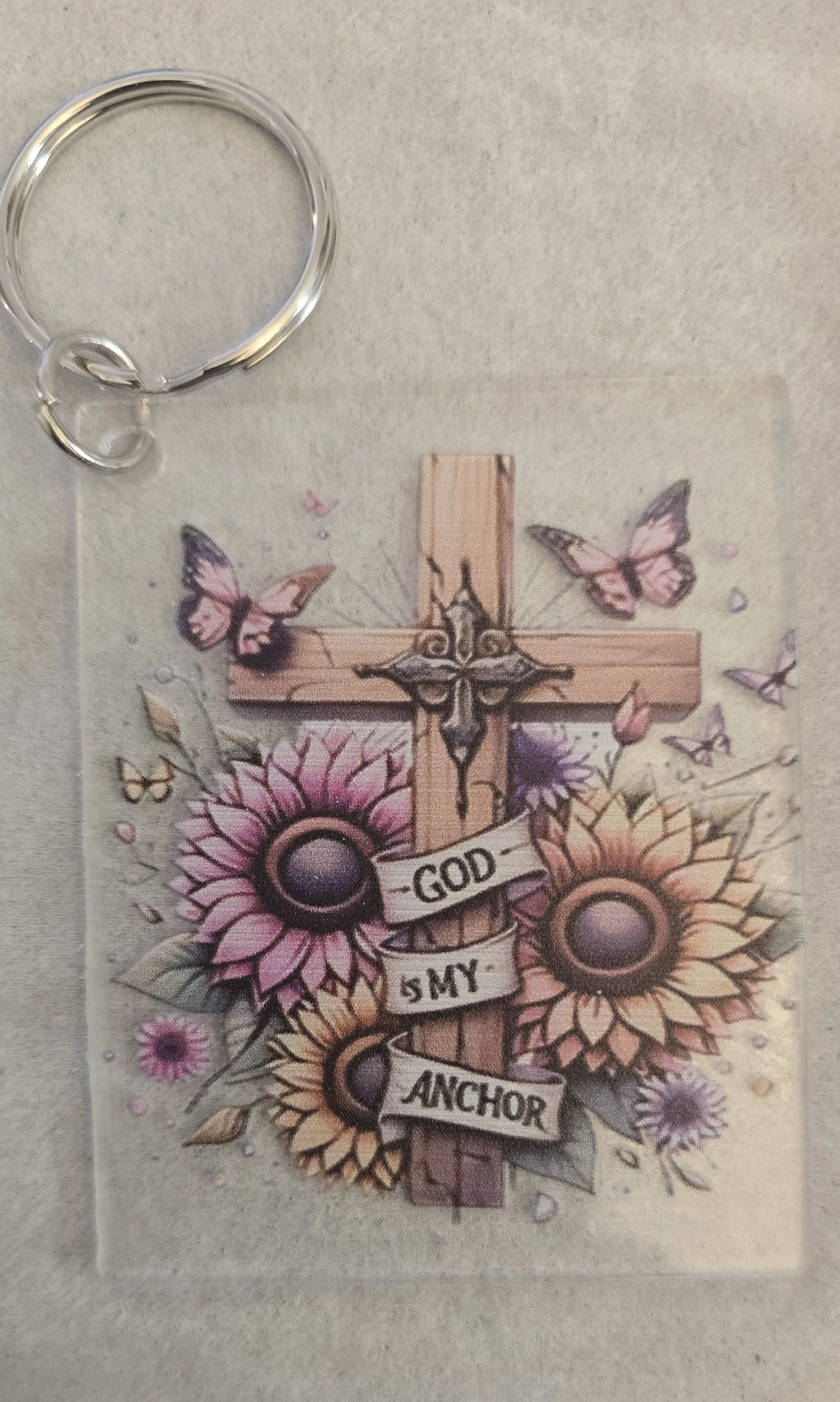 "God Is My Anchor" Spiritual Keychain