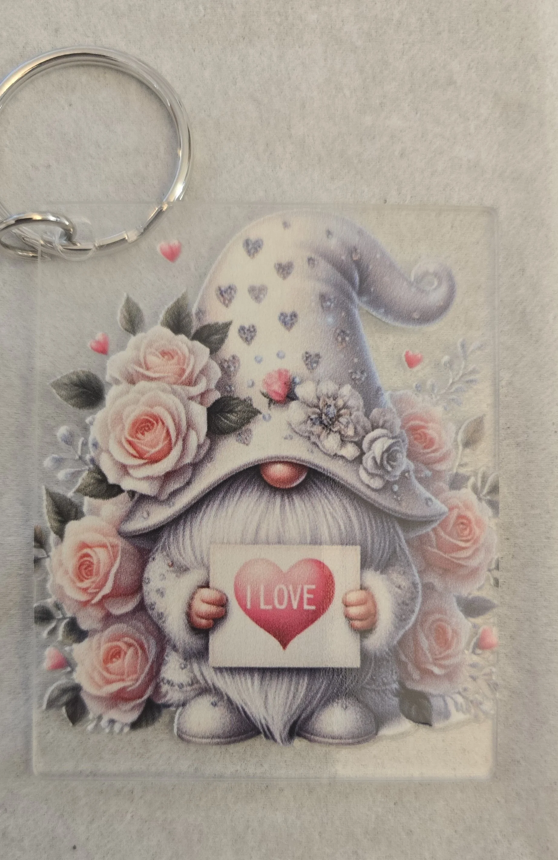 Cute Gnome Love Keychain