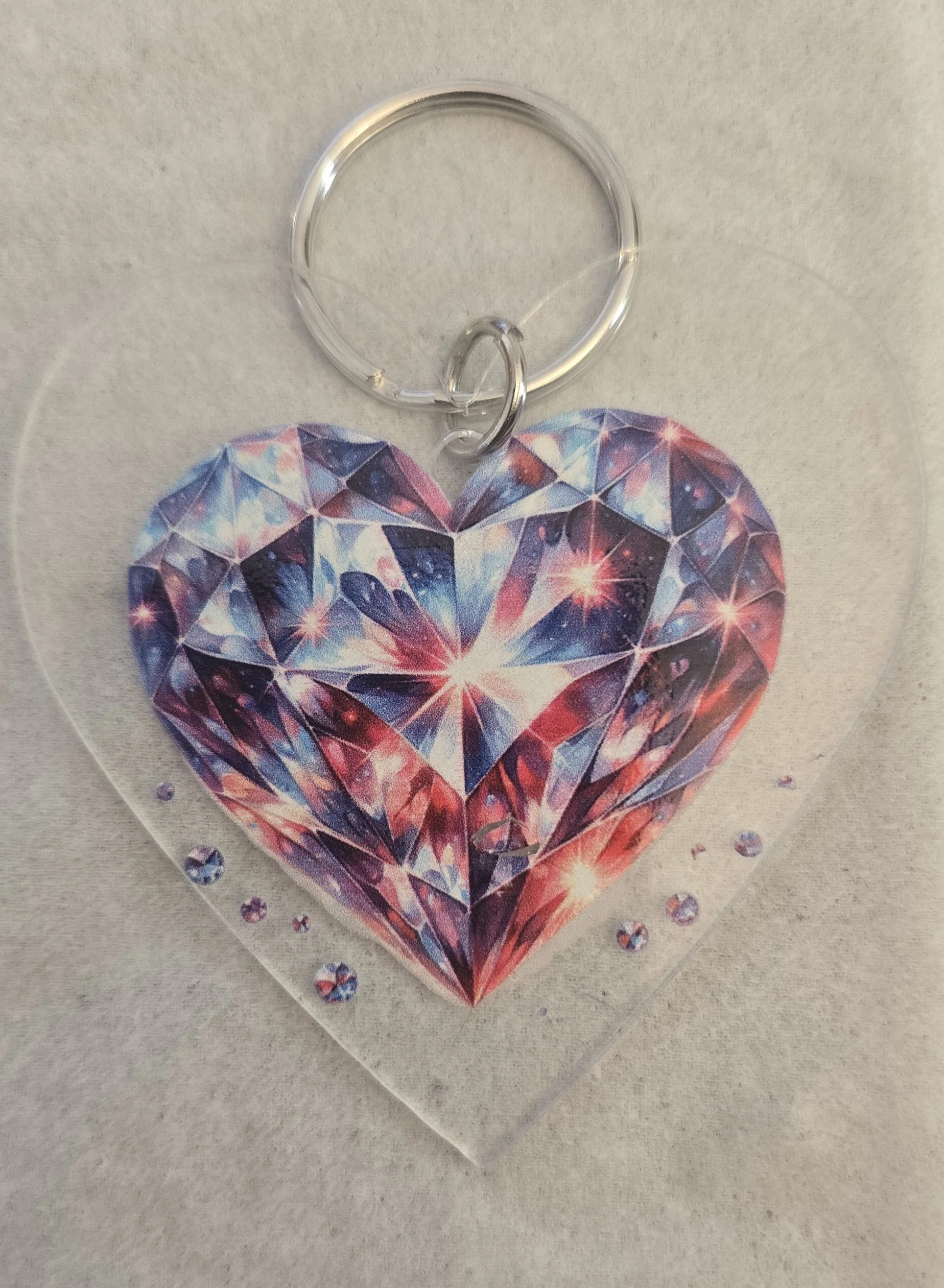Glittering Heart Diamond Keychain