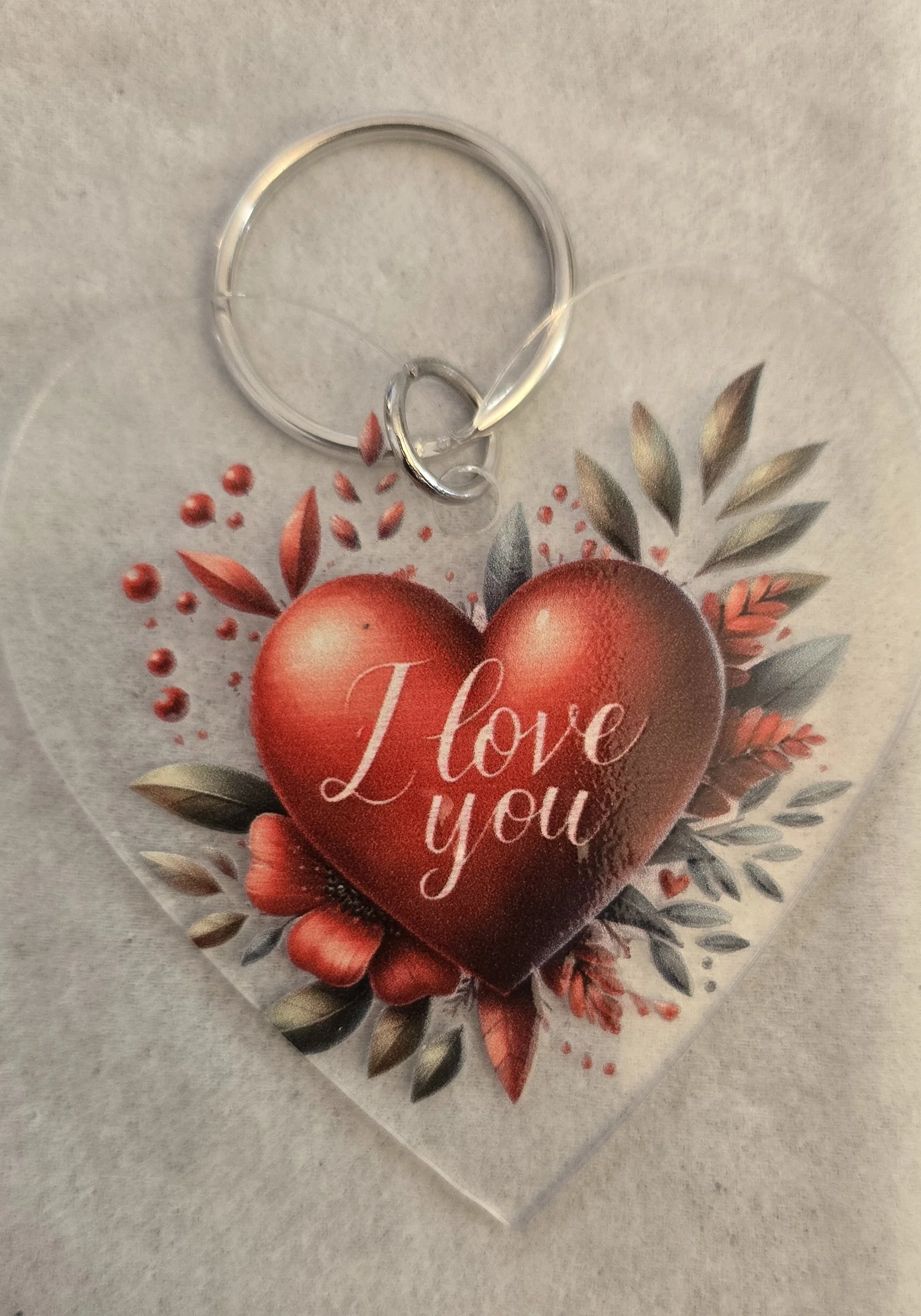 'I Love You' Heart Keychain
