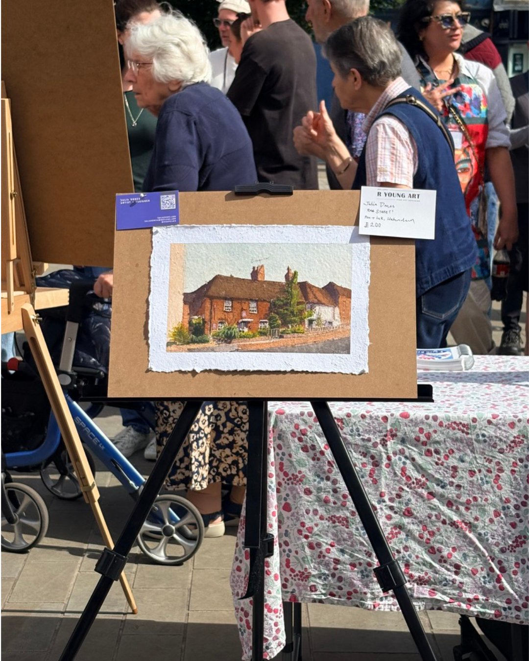 great experience painting on location (minus the sunburnt hands xx)  and thrilled to have won second prize! 
congratulations to everyone involved and many thanks to @ryoungartgallery for organising ☺️

.
 #enpleinair #watercolour #wokingham #rosestre