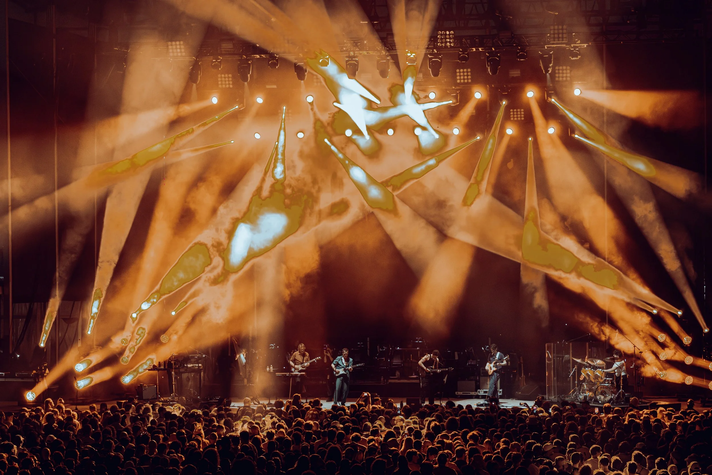 King Gizzard & The Lizard Wizard performing live at the Forest Hill Stadium in Queens, NY New York City lit by Terence Ankeny lighting designer - archival fine art print  by Photon Obscura