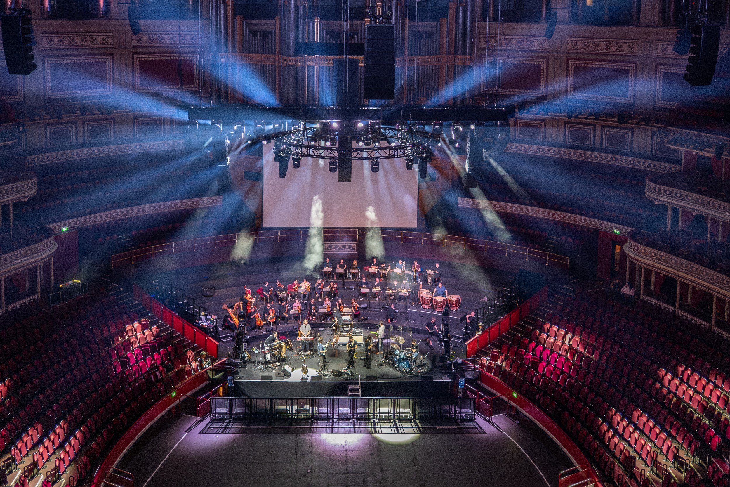 King Gizzard & The Lizard Wizard performing live at the Royal Albert Hall in London, England UK soundcheck - archival fine art print  by Photon Obscura