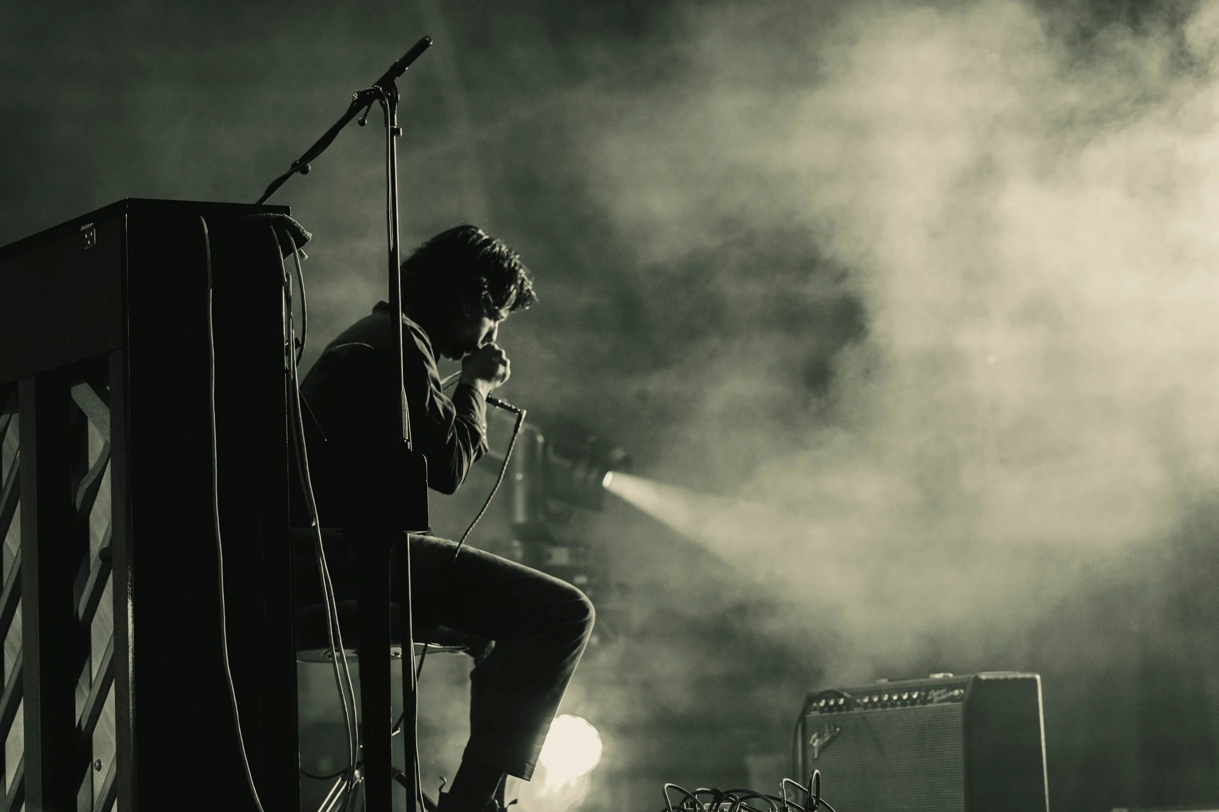 Abrose Kenny-Smith of King Gizzard & The Lizard Wizard performing live at The Rady Shell at Jacobs Park Amphitheater in San Diego, CA - archival fine art print  by Photon Obscura