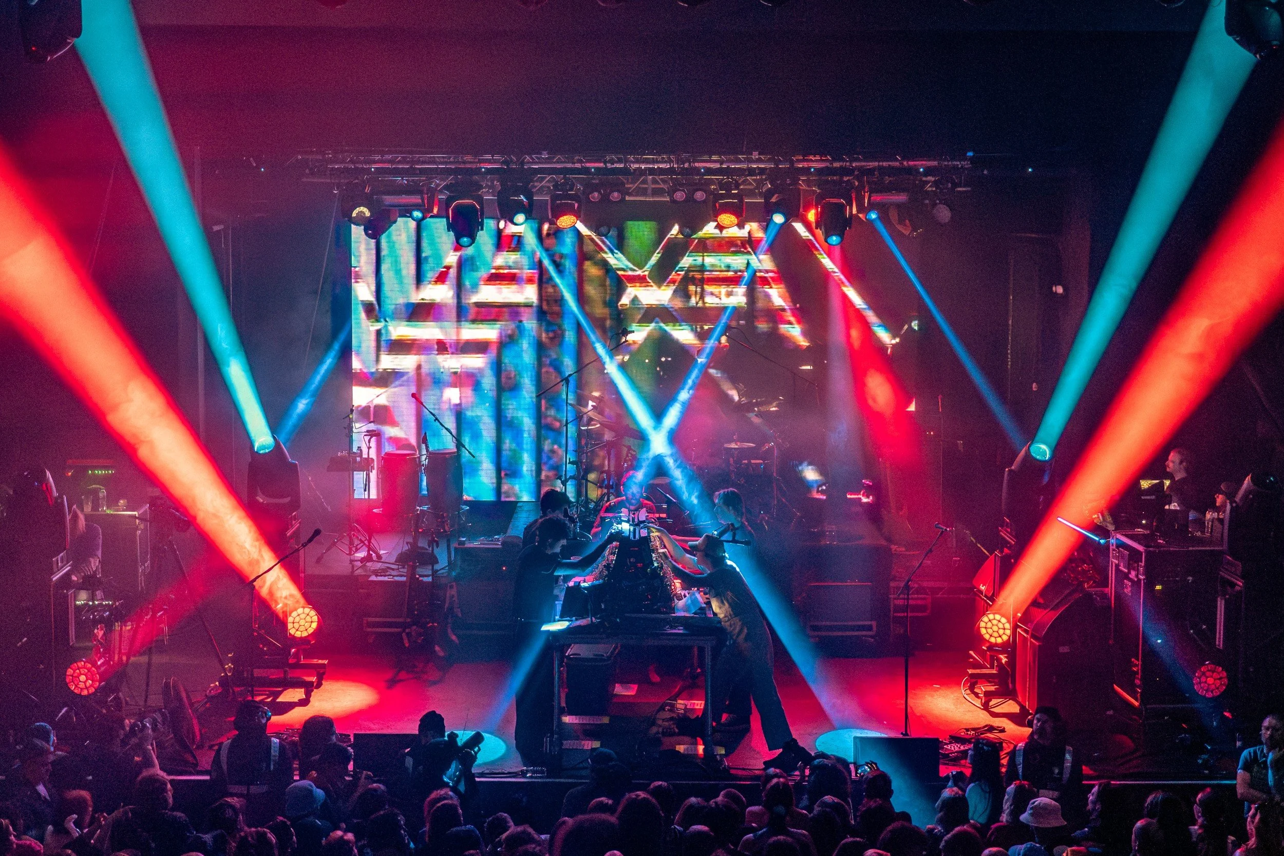 King Gizzard & The Lizard Wizard performing live at the Electric Brixton in London, UK in England lit by Terence Ankeny lighting designer - archival fine art print  by Photon Obscura