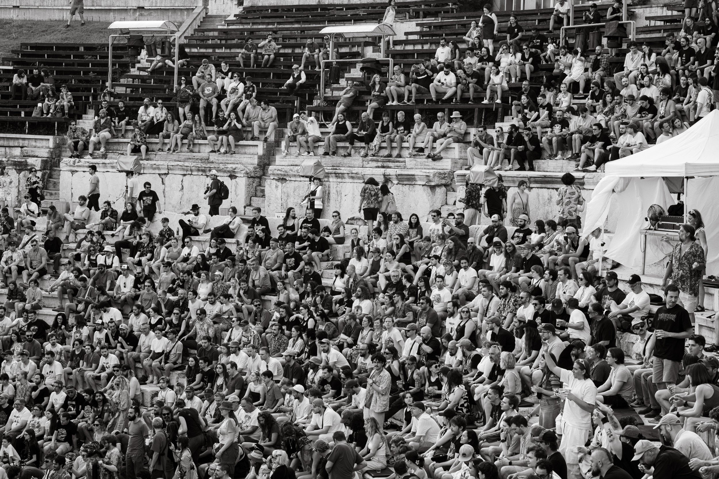 Crowd at Ancient Theatre of Philippopolis in Plovdiv, Bulgaria - archival fine art print  by Photon Obscura