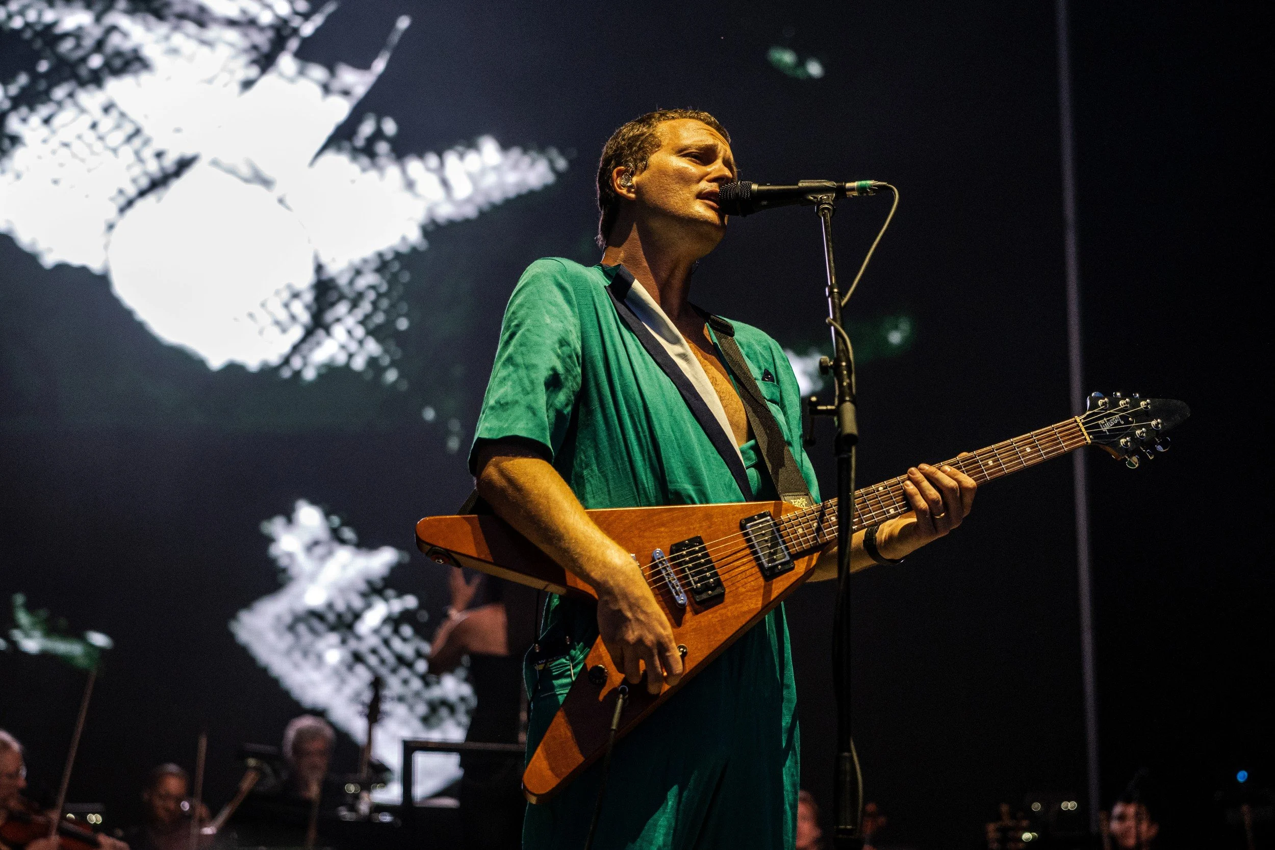 Stu Mackenzie of King Gizzard & The Lizard Wizard performing live at Forest Hills Stadium in Queens, NY New York City - archival fine art print by Photon Obscura