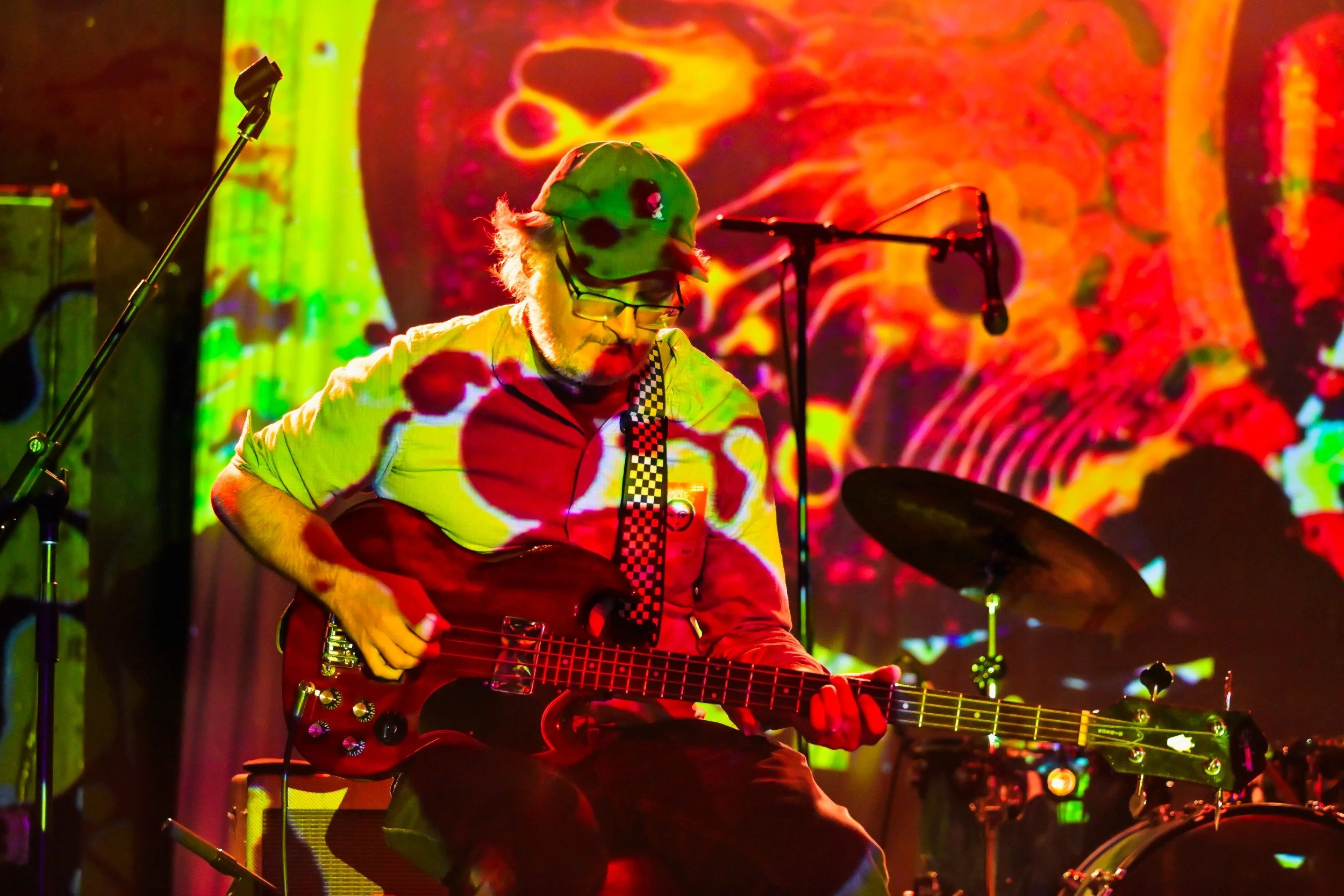 Tyler Wilcox of Prairiewolf performing live at Cervantes lit by Cosmic Dommy lighting designer - archival fine art print  by Photon Obscura