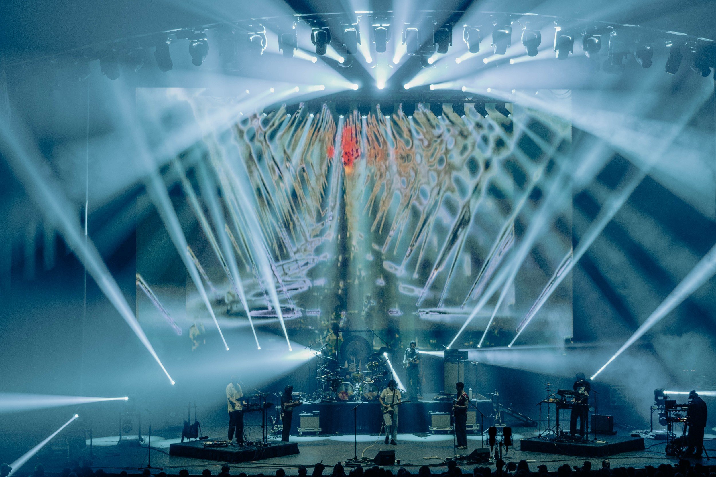 Stu Mackenzie of King Gizzard & The Lizard Wizard performing live at PH Live in Las Vegas, NV lit by Terence Ankeny lighting designer - archival fine art print by Photon Obscura