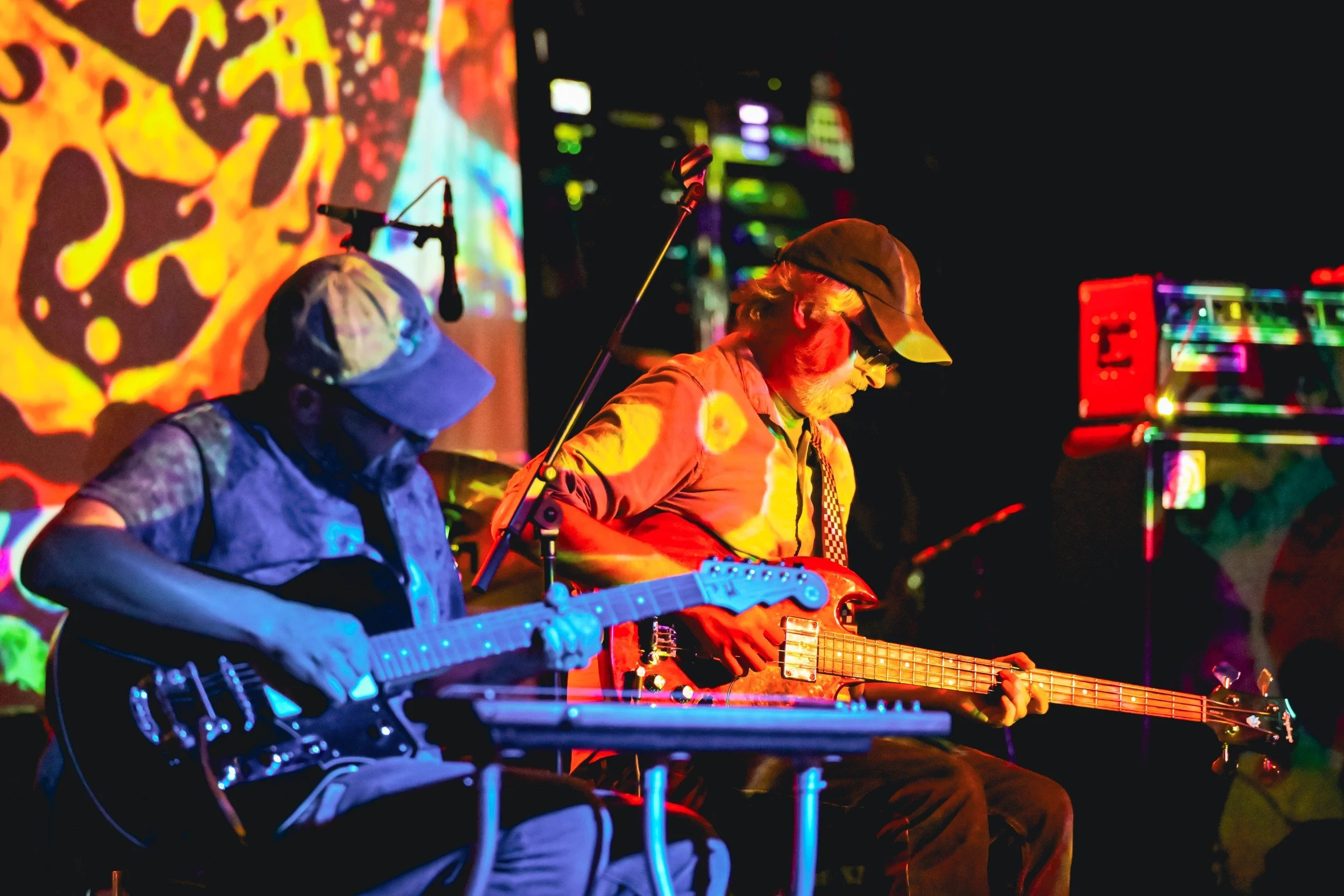 Prairiewolf performing live at Cervantes lit by Cosmic Dommy lighting designer - archival fine art print  by Photon Obscura