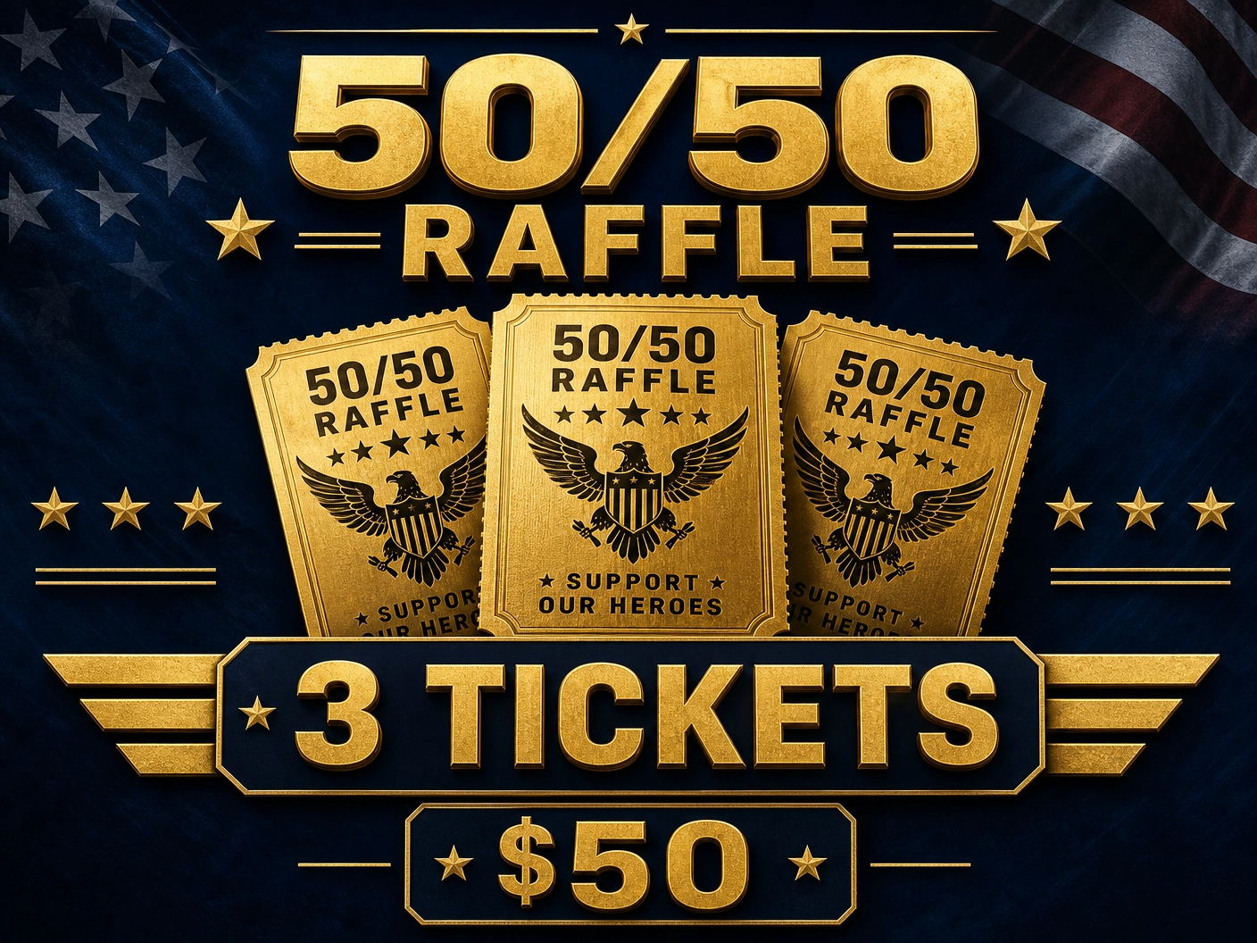 50/50 Raffle — 3 Tickets