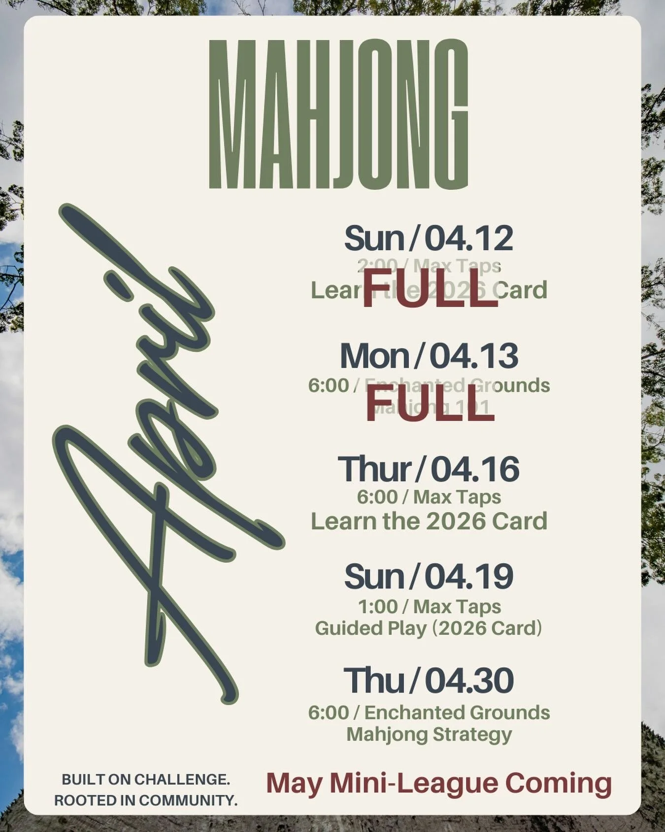 It&rsquo;s happening&hellip; and it&rsquo;s happening fast.
Every time I open a new date, I think this one might take a minute to fill&hellip; and then it doesn&rsquo;t.

Whether you&rsquo;re:
&bull; just getting comfortable with the card
&bull; want