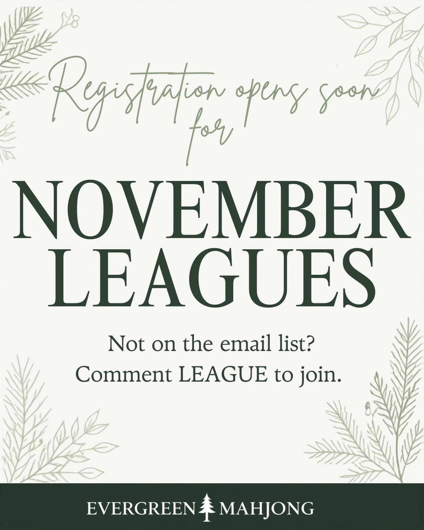 November leagues are right around the corner! 🀄️

One of our favorite things about league is watching players become friends, confidence grow, and a community come together around the table.
Whether you&rsquo;re a returning player or thinking about 