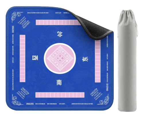 Mahjong beginner mat with carrying bag, includes tips around edges and in corners (multiple color options)