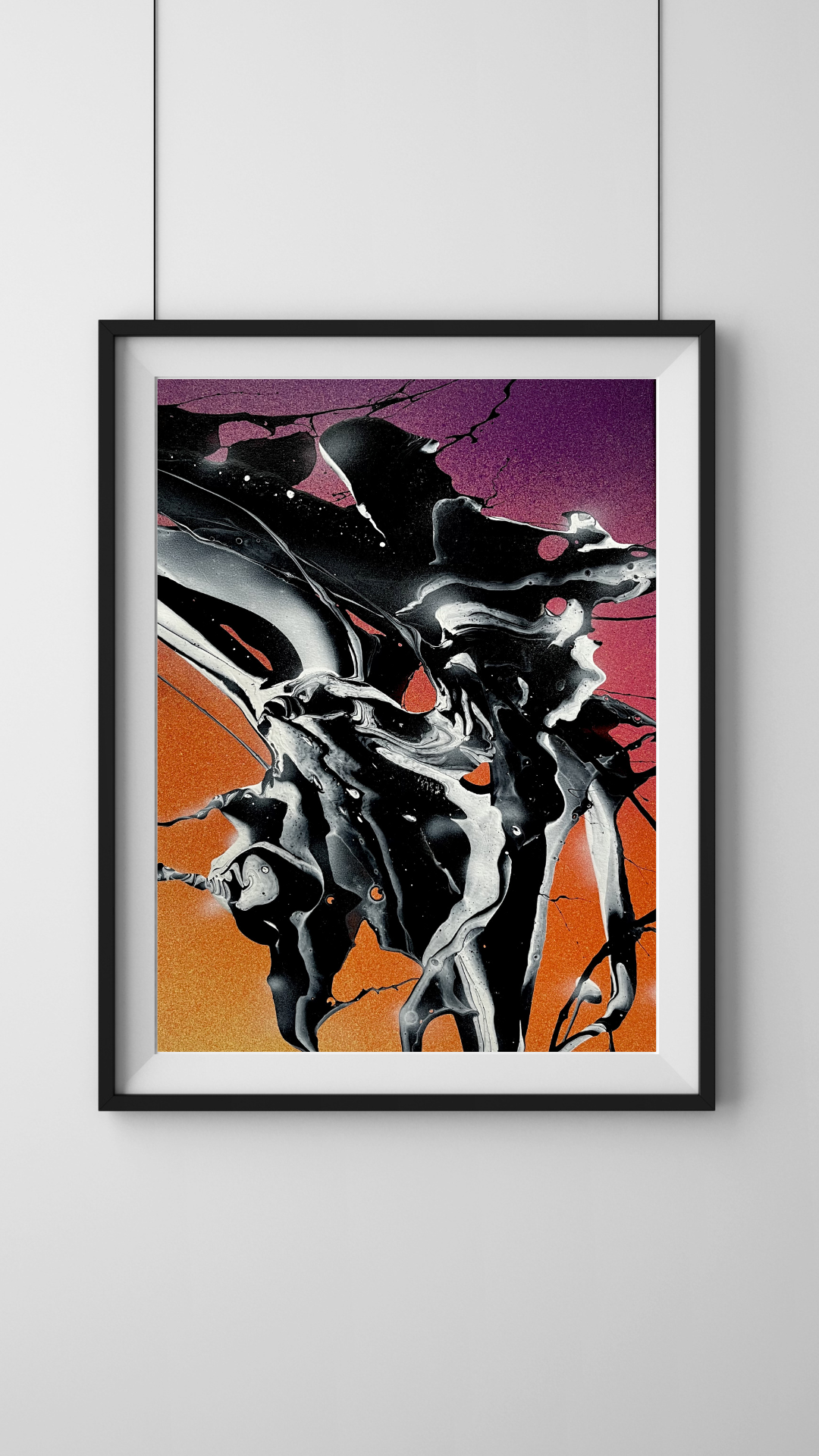 Fade Art 4 in Modern Black Frame