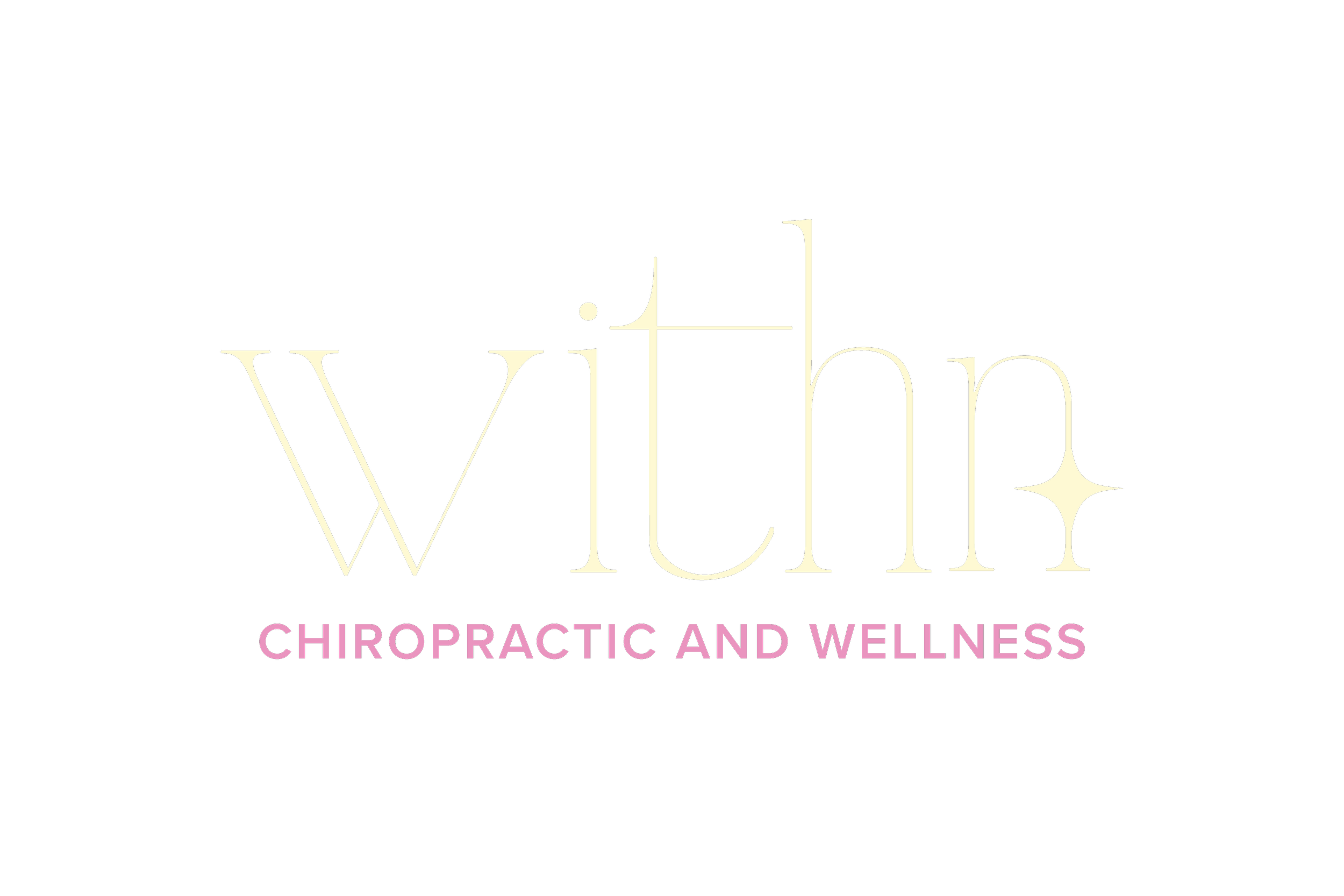 Logo for 'With' Chiropractic and Wellness featuring stylized text on a black background.