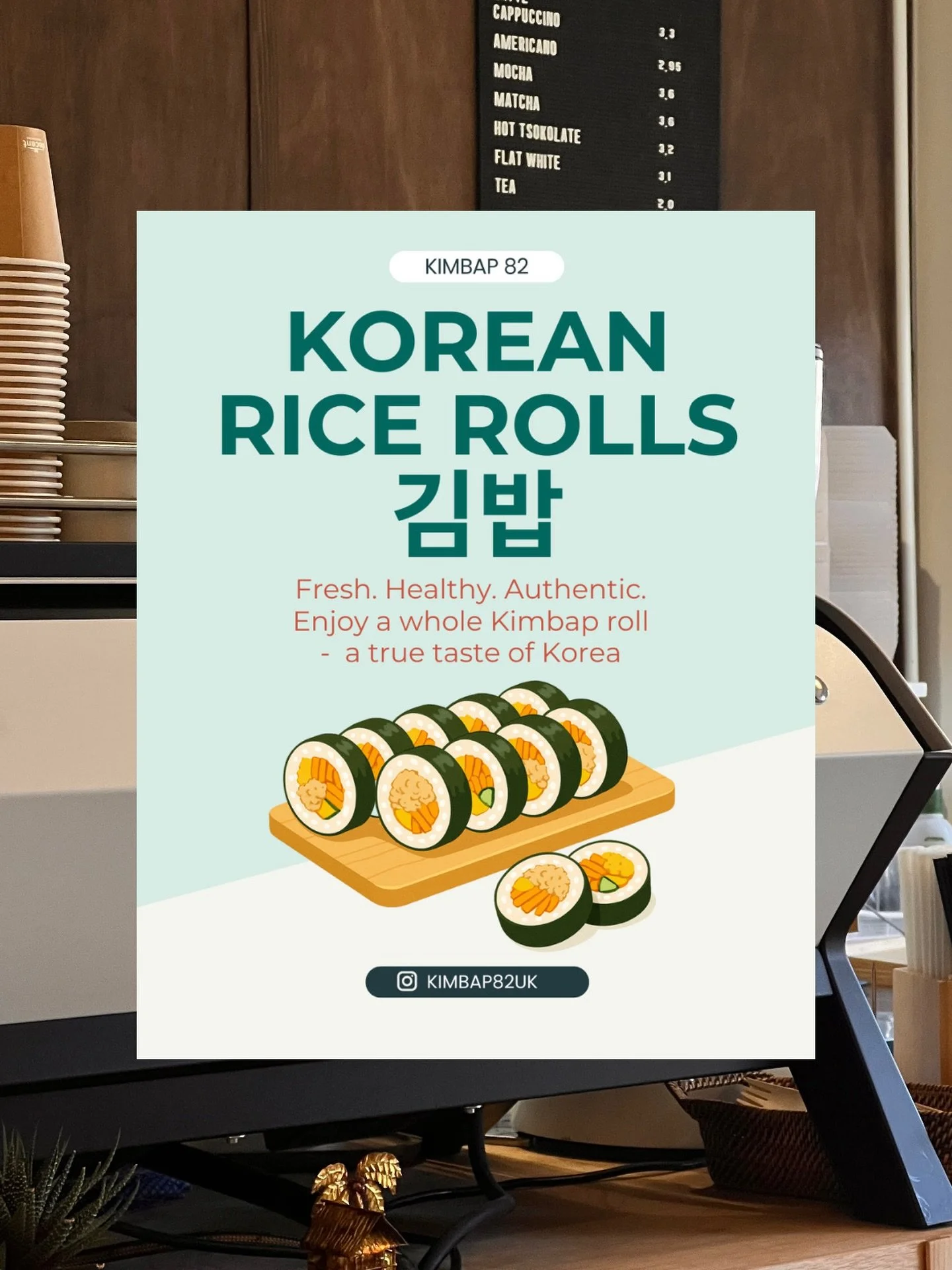 Kimbap 82 will be taking over our front counter today (6th Jan) at 11am! Grab some coffee/matcha and kimbap and get your lunch sorted!!! 🍙☕️