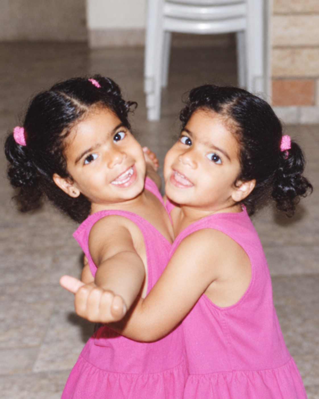 Gal and Orin Mangadi together as young twin sisters
