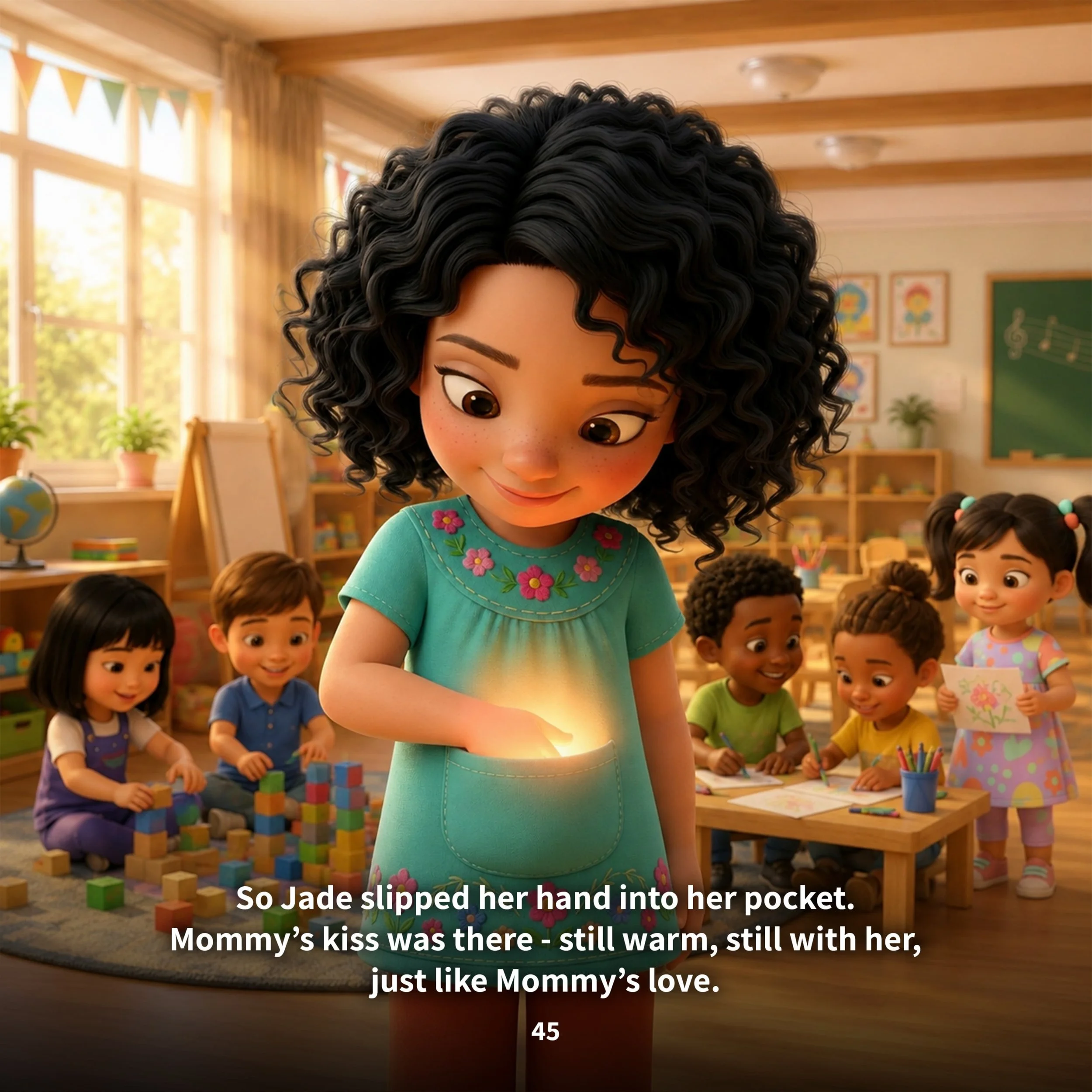 At school, Jade reaches into her pocket and remembers her mother's love