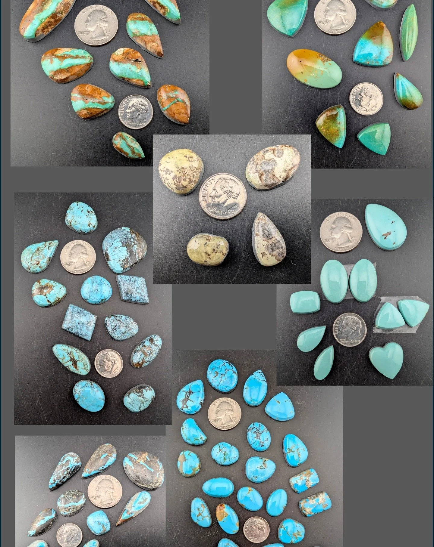 Turquoise is loved for many reasons, not the least is that it can be found in many colors and visual personalities. It's been a while, but Paradise Lapidary is back with a big offering with something for everyone.

Turquoise from Tyrone, NM, and Dama