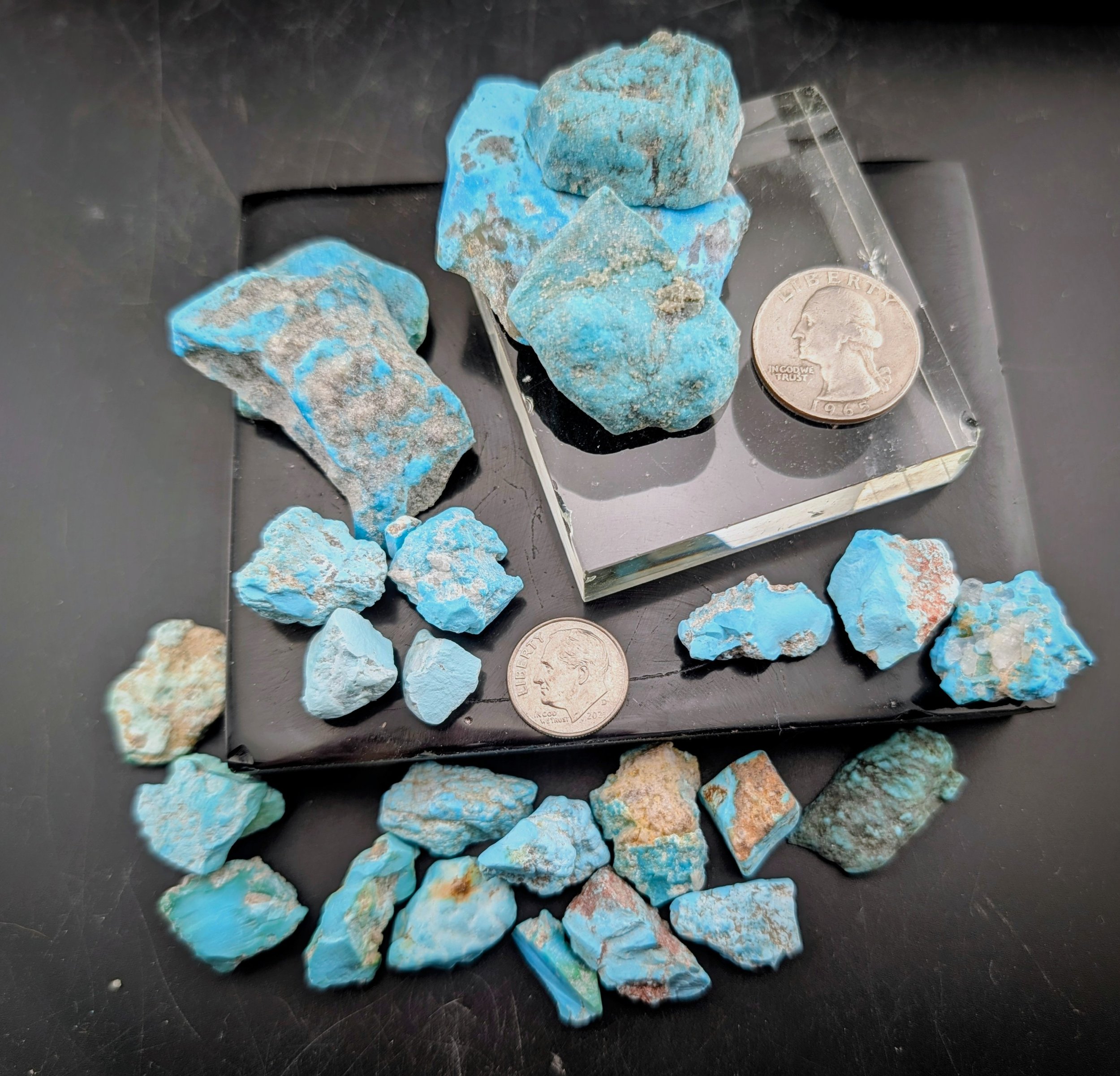 Sleeping Beauty Turquoise from Arizona. This is America's turquoise. Again, I'm not here to sell the rough stone. I want you to know that I can supply your Sleeping Beauty cabochons in any size and shape you want to make that perfect piece of jewelry