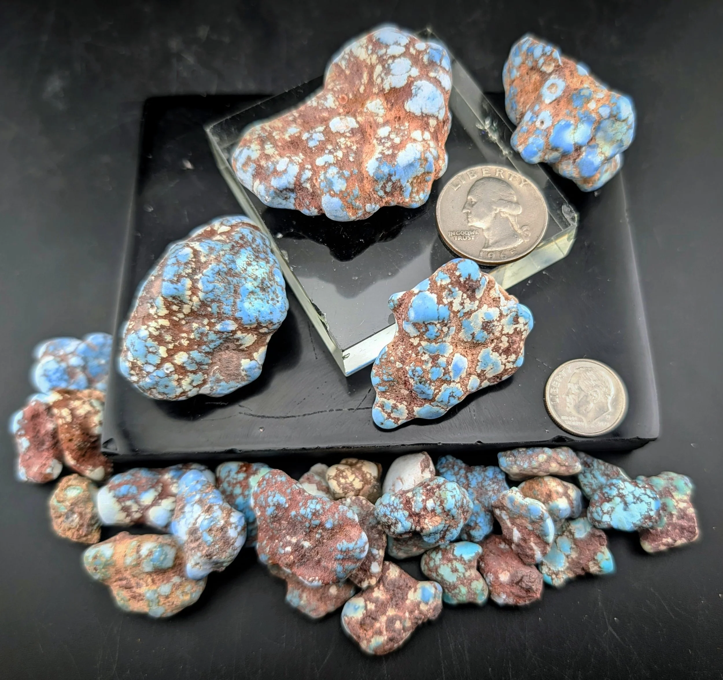 Golden Hills Turquoise from Tajikistan. Everyone loves this turquoise. I'm not here to sell the rough stone. I want you to know that I can supply your Golden Hills cabochons in any size and shape you want to make that perfect piece of jewelry. What i