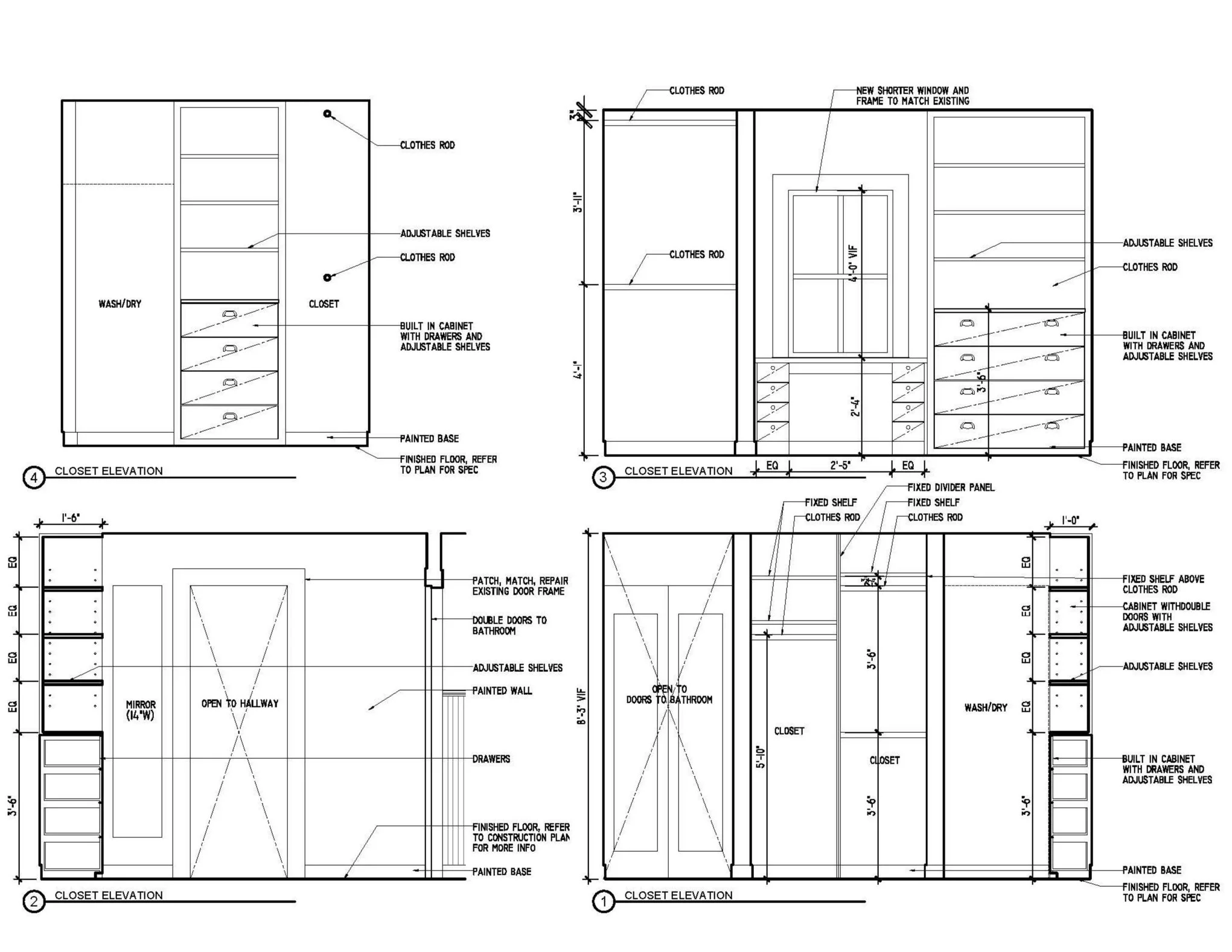 Closet elevations
