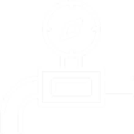 Line drawing of a pressure gauge connected to a pipe.