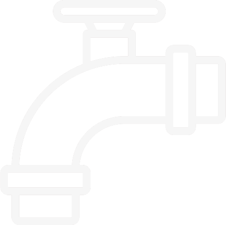 Icon of a water faucet with a handle and spout on a black background