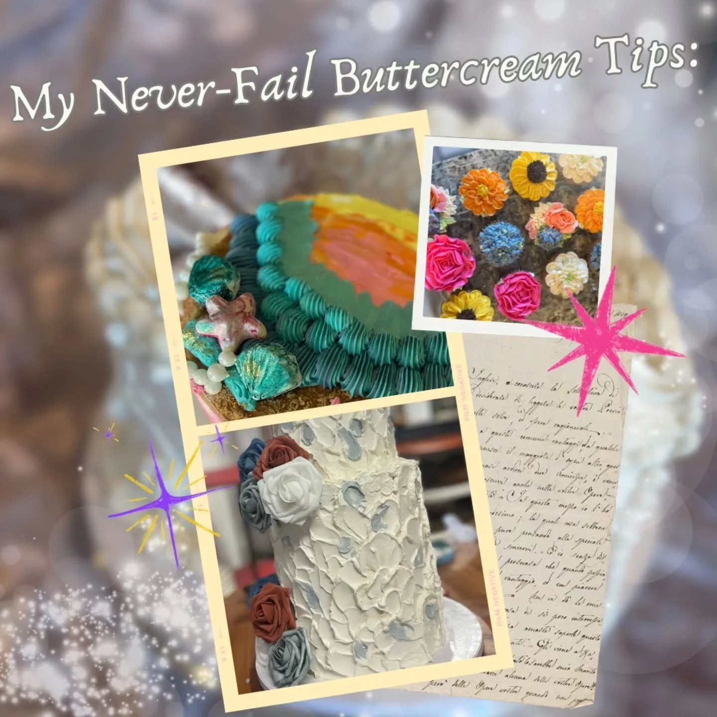My top 3 buttercream tips never fail to create the texture, look, and, taste that makes you wanna call home to your momma! 🤣😉 I love helping other artists develop their style. 
I don't just want to make beautiful cakes. I want to help build confide
