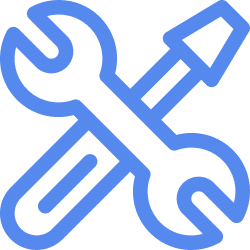 Icon of a wrench and screwdriver crossed, representing tools or repairs.