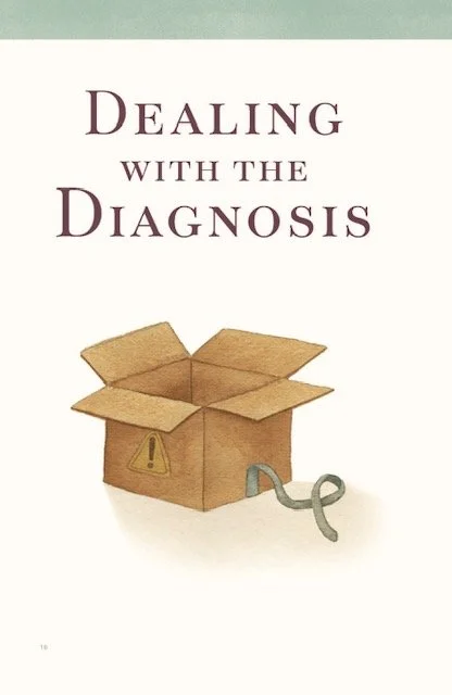 Illustrated page from Our Healing Home titled Dealing with the Diagnosis.