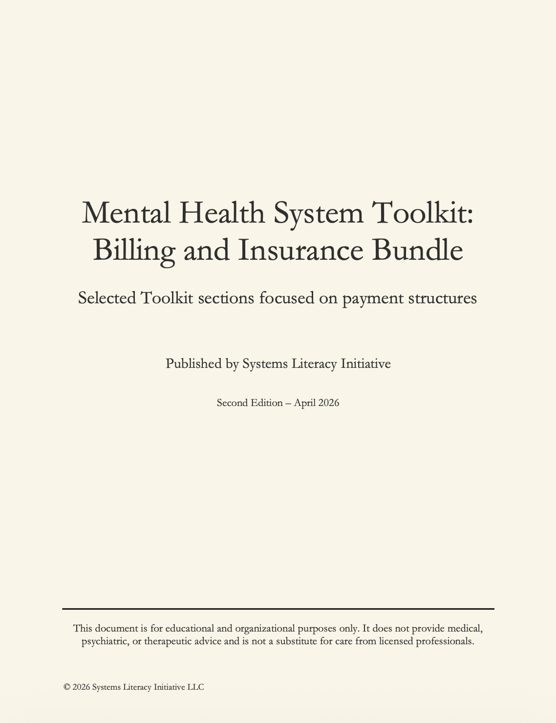 Mental Health System Toolkit: Billing and Insurance Bundle