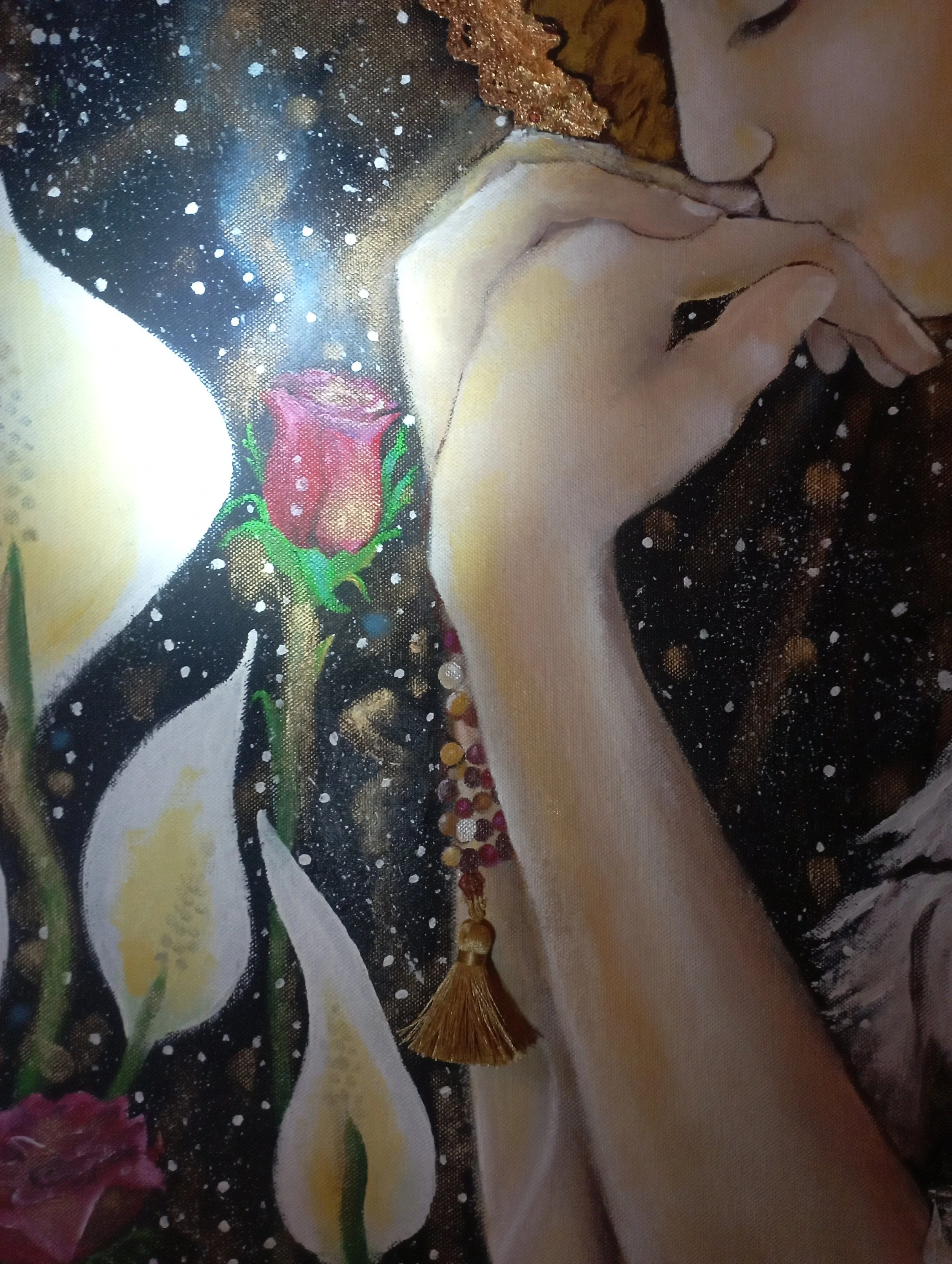 I play with different light sources so my work appears illuminated. Thinking about my latest installation and how my current work can build on this is important.