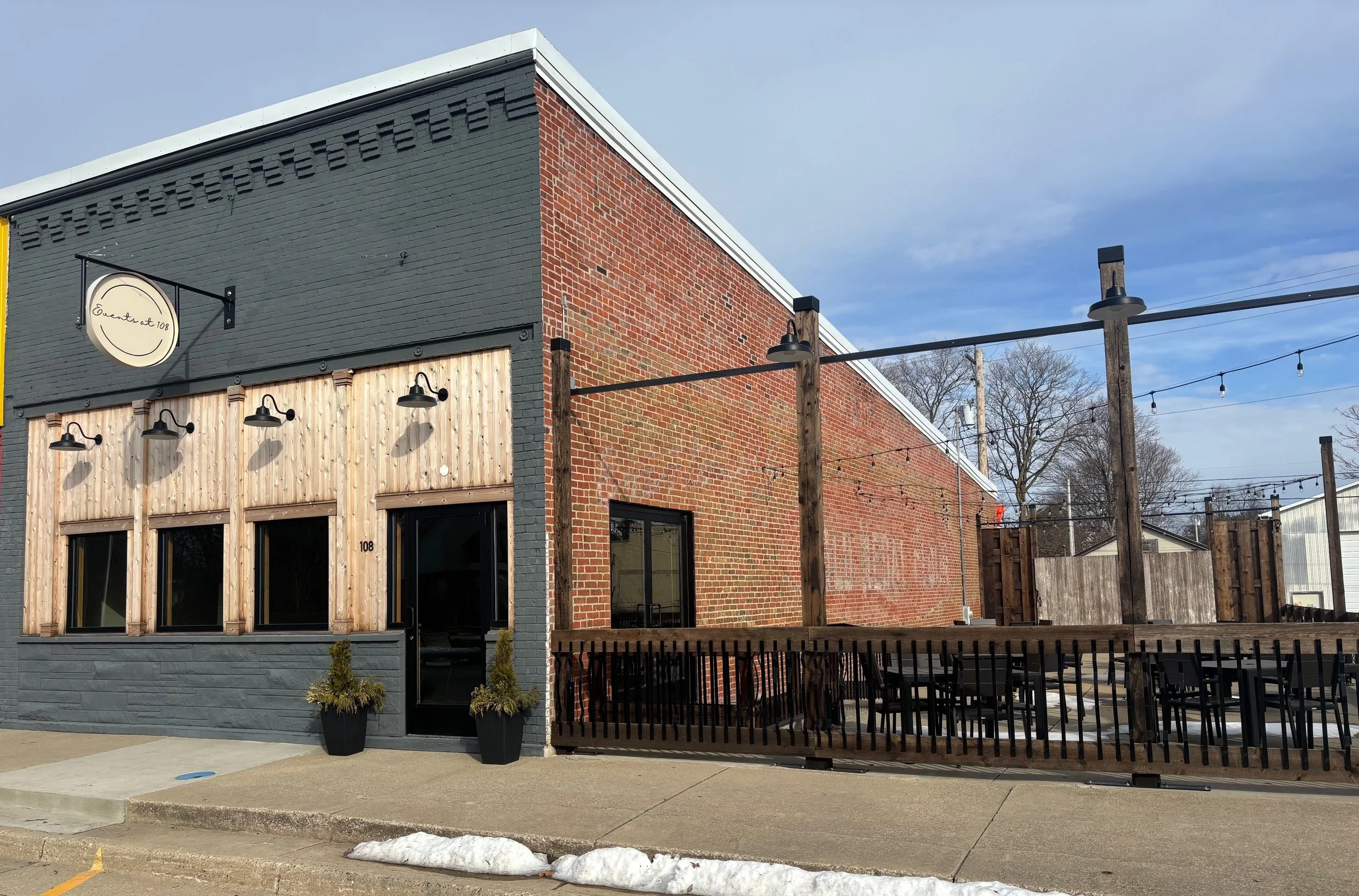 Events at 108 is a space to host special events including birthday parties, weddings, baby showers and all celebrations or business meetings.  This historic building has been renovated and is a beautiful modern space including outdoor patio space.