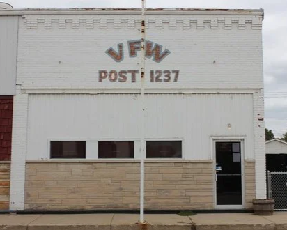Front view of historic "VFW Post 1237" in downtown Tolono that was the original building.