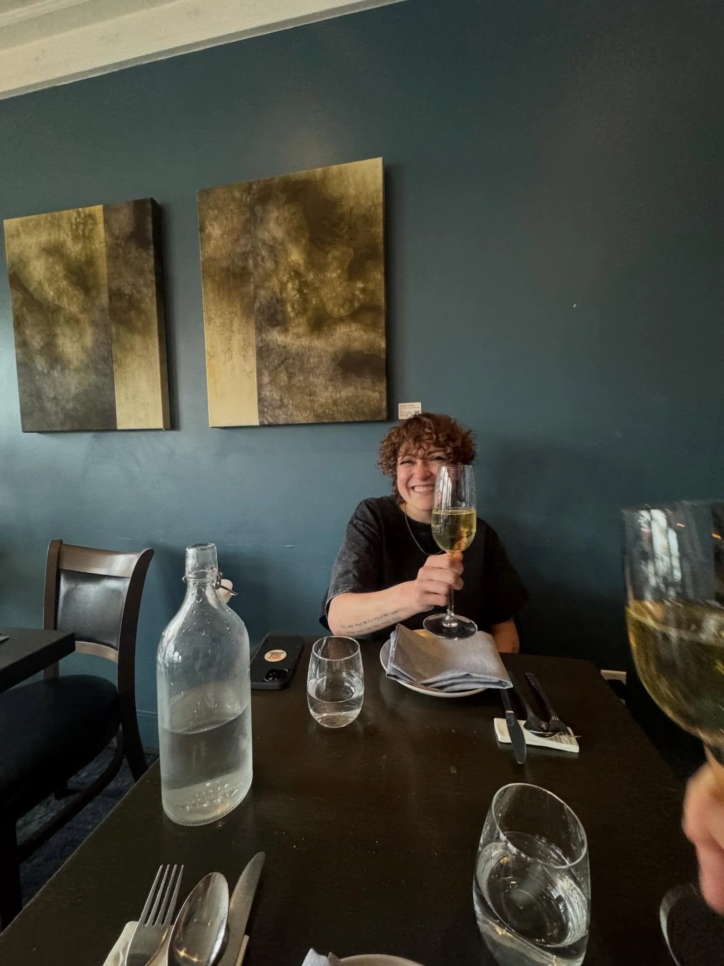 &ldquo;If I Could Follow You&rdquo; 

This special pair is available to collect on my site, and currently living at @folkerestaurant 🖤

Each 30&rdquo; x 24&rdquo; 
Acrylic on raw canvas 

#painterlife #abstractartist #artdealer #mcmart #interiordesi