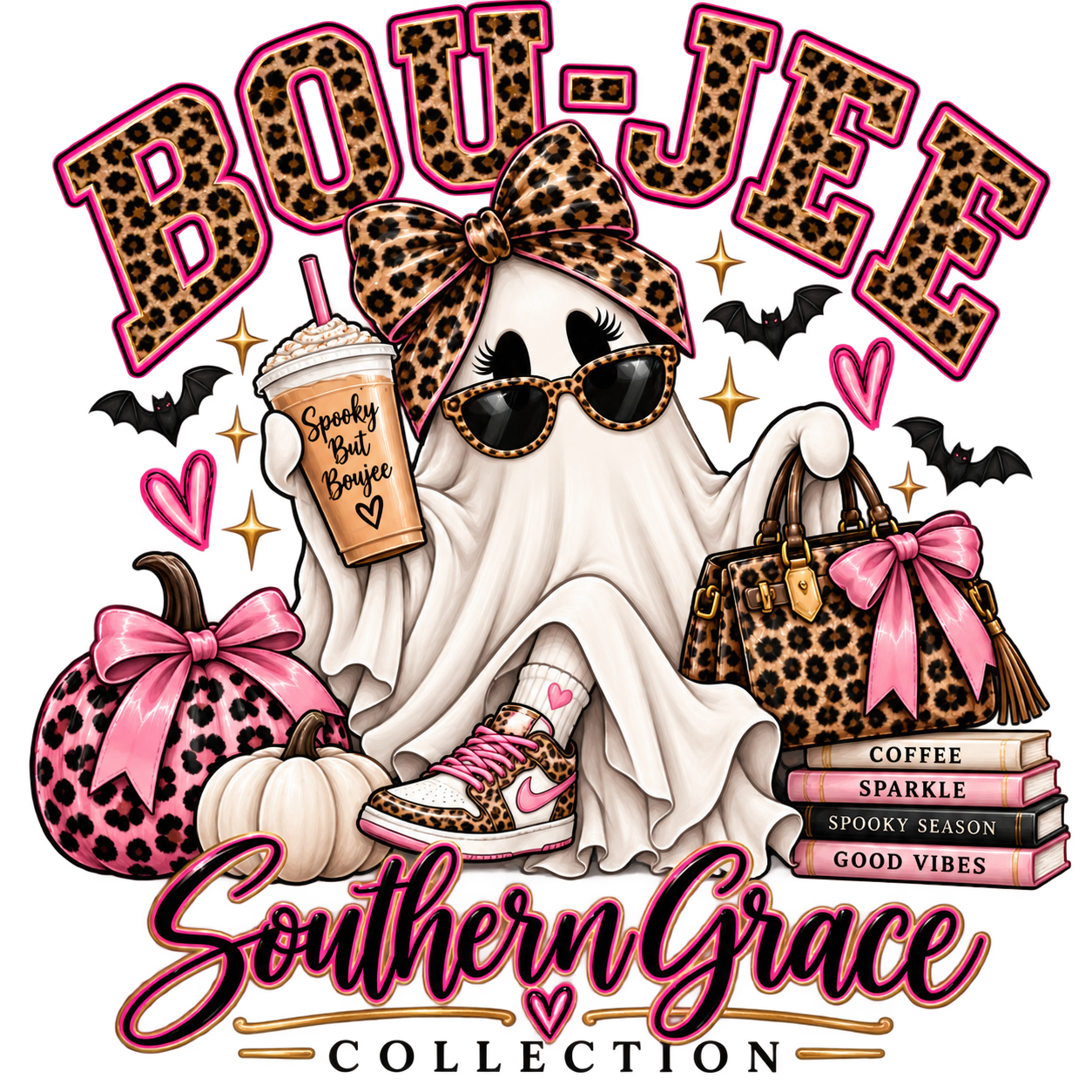 Bou-Jee Ghost with books Tee