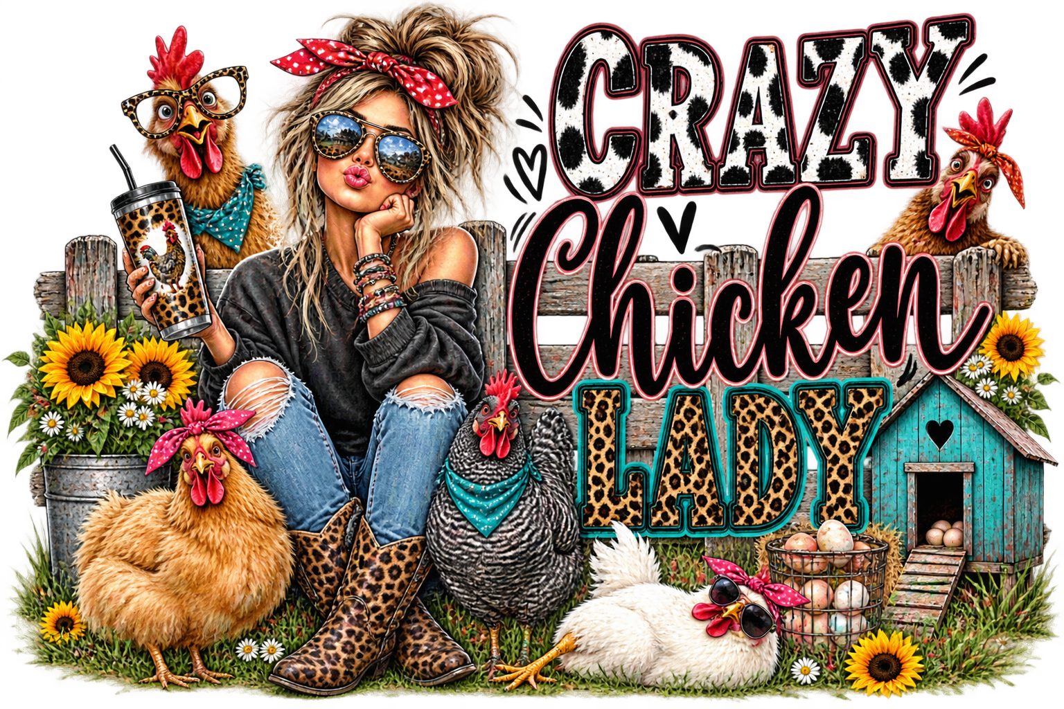 Crazy Chicken Lady Tee