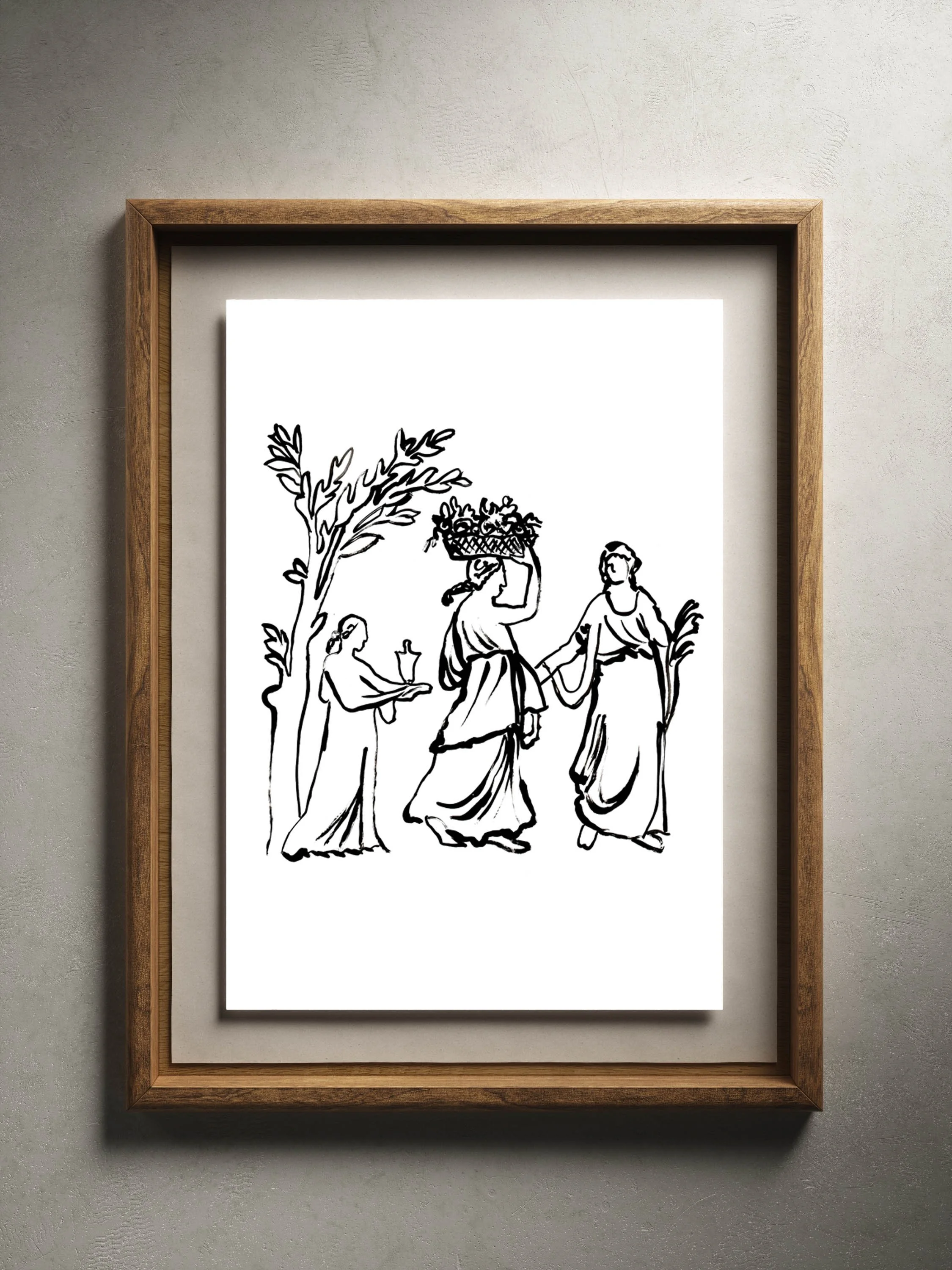 The Harvest ink print framed