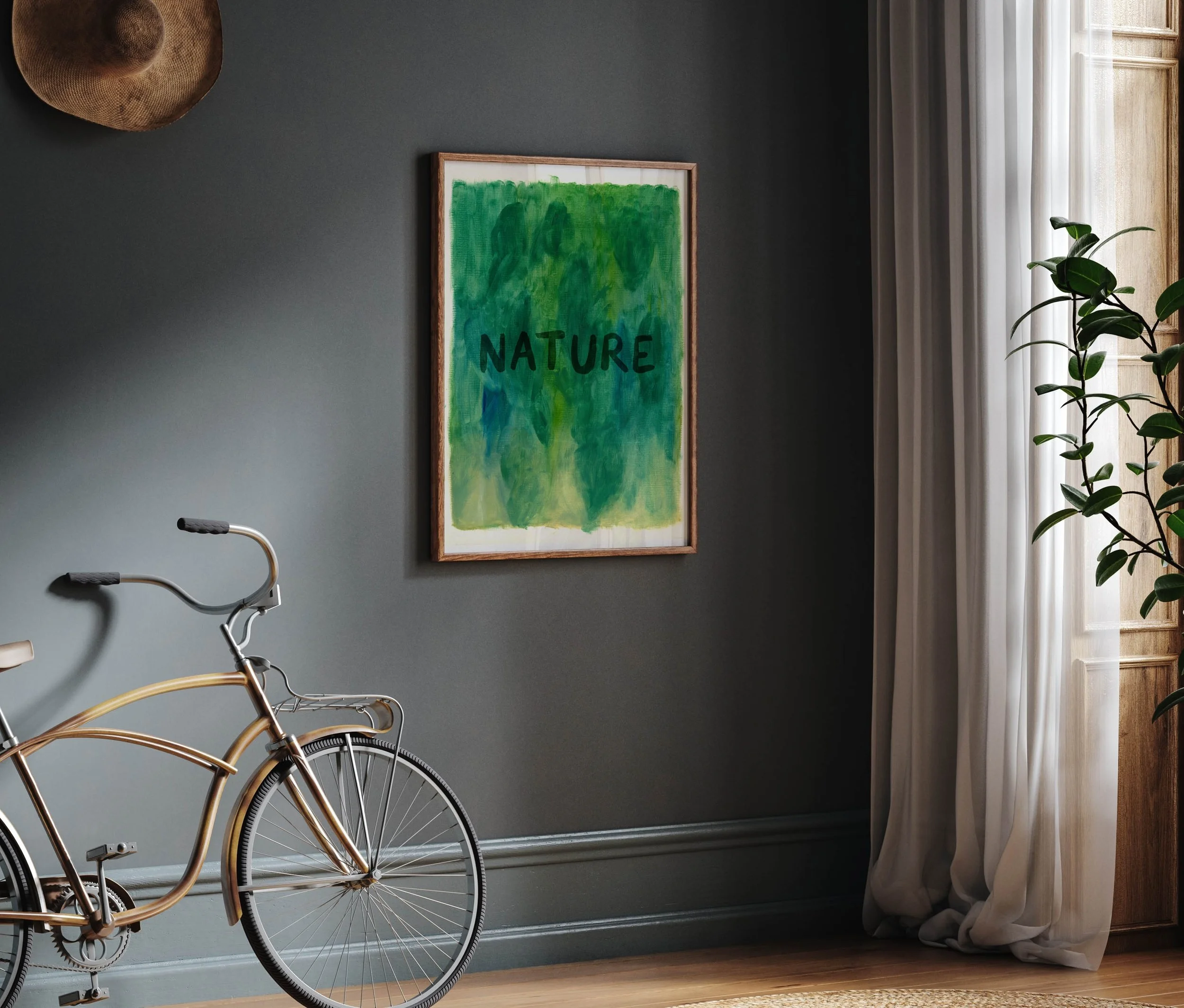 Nature typography print framed