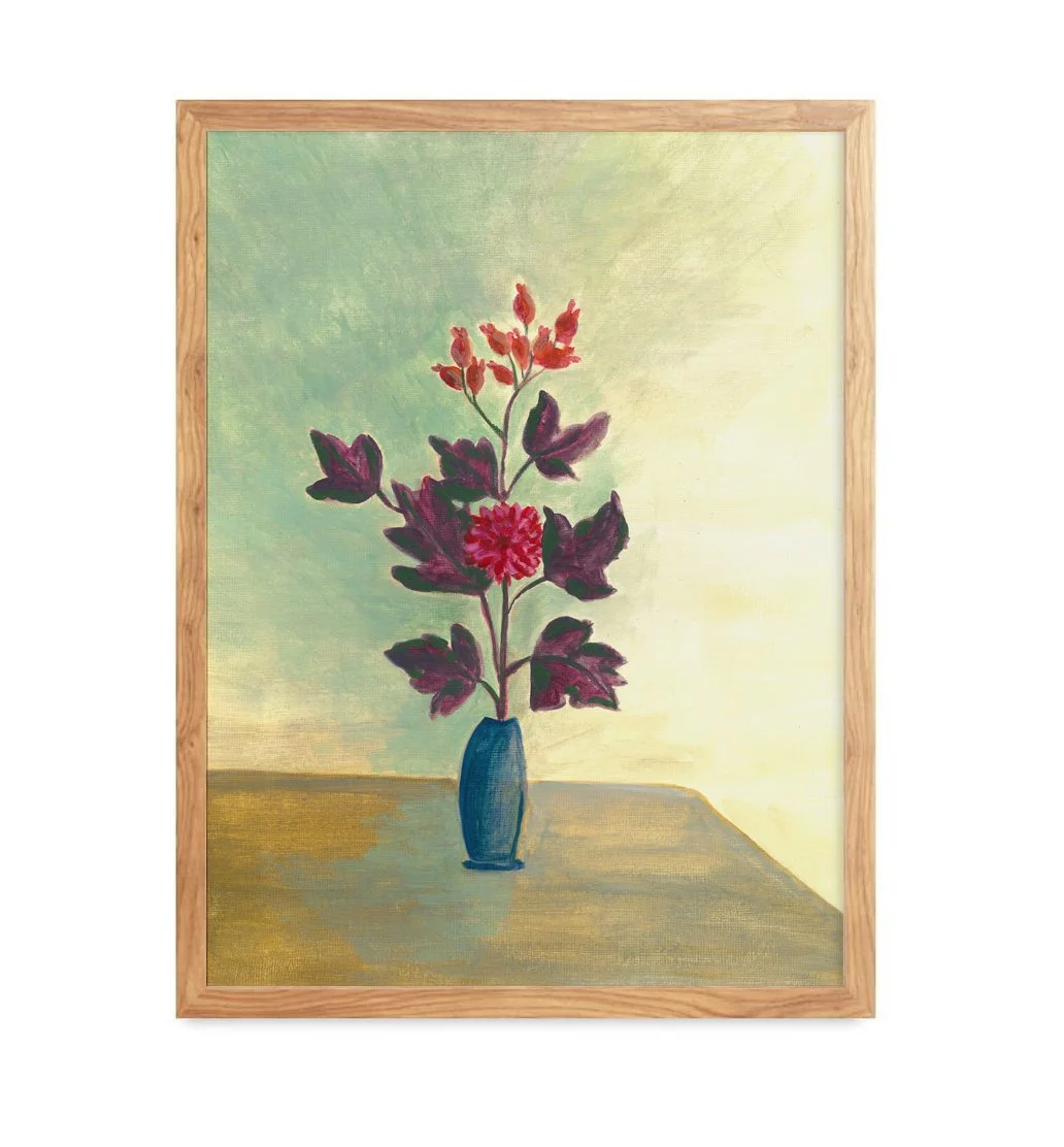 Dahlia in Blue Vase Print