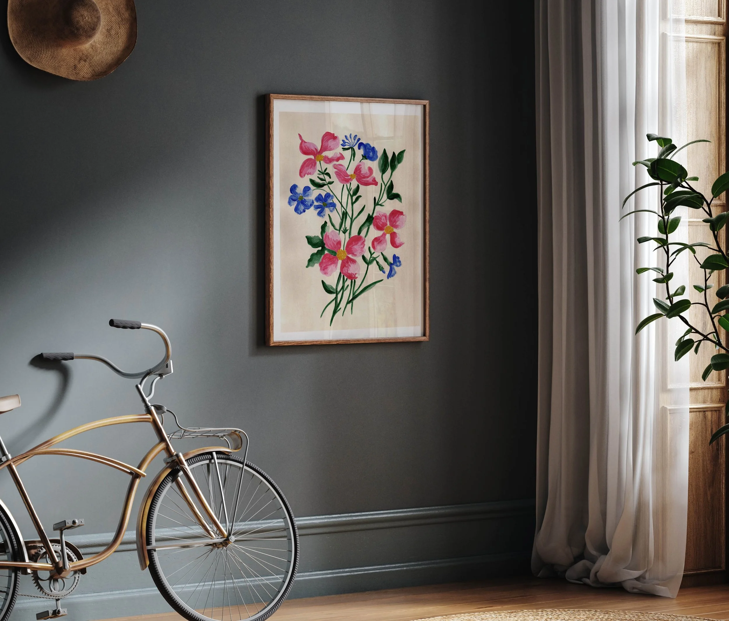 Colorful Bouquet framed floral print