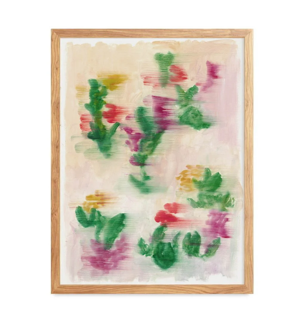 Blurry Flower abstract floral oil painting art print by Leïla Dubus
