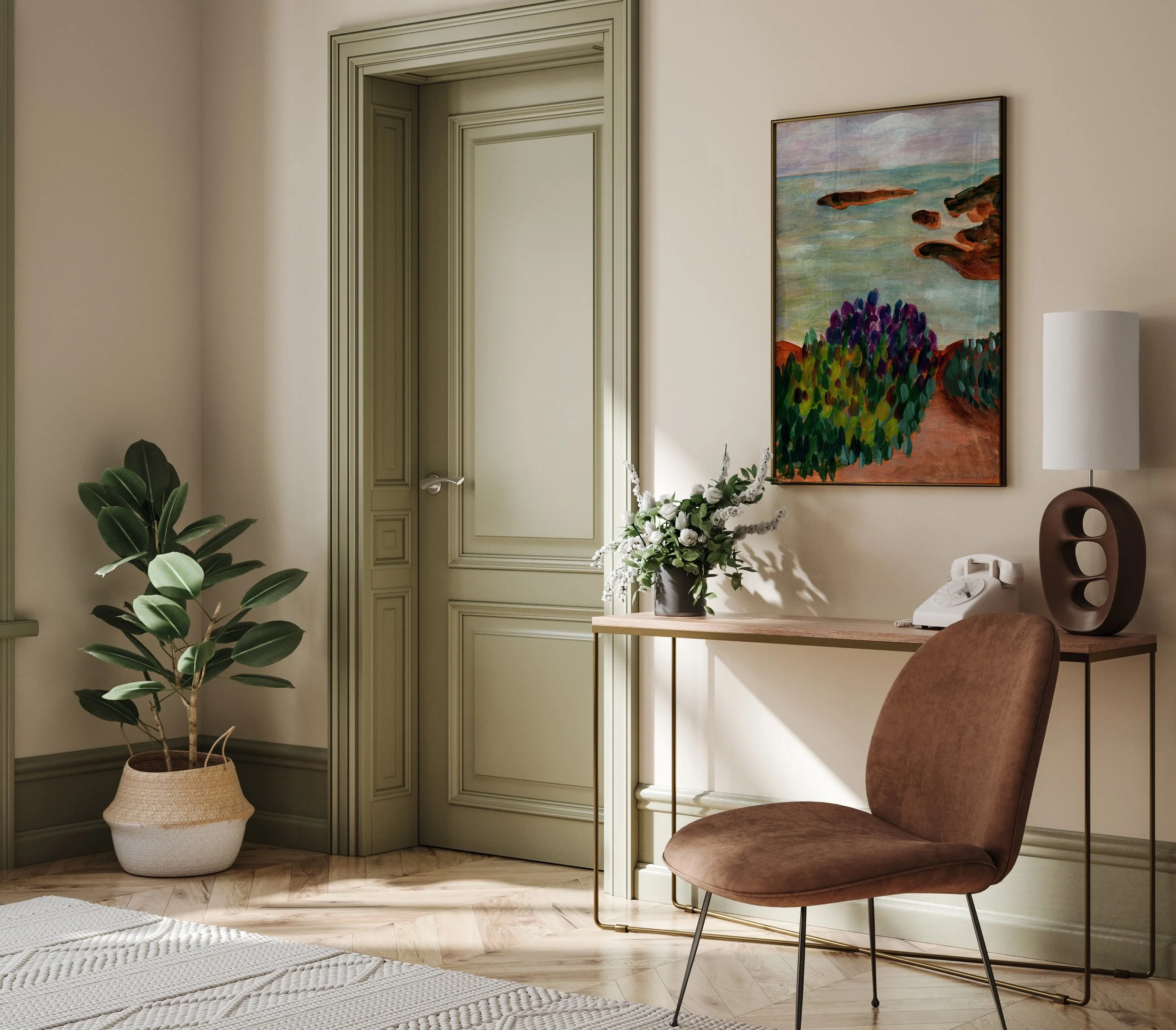 Coastal Wildflowers print framed