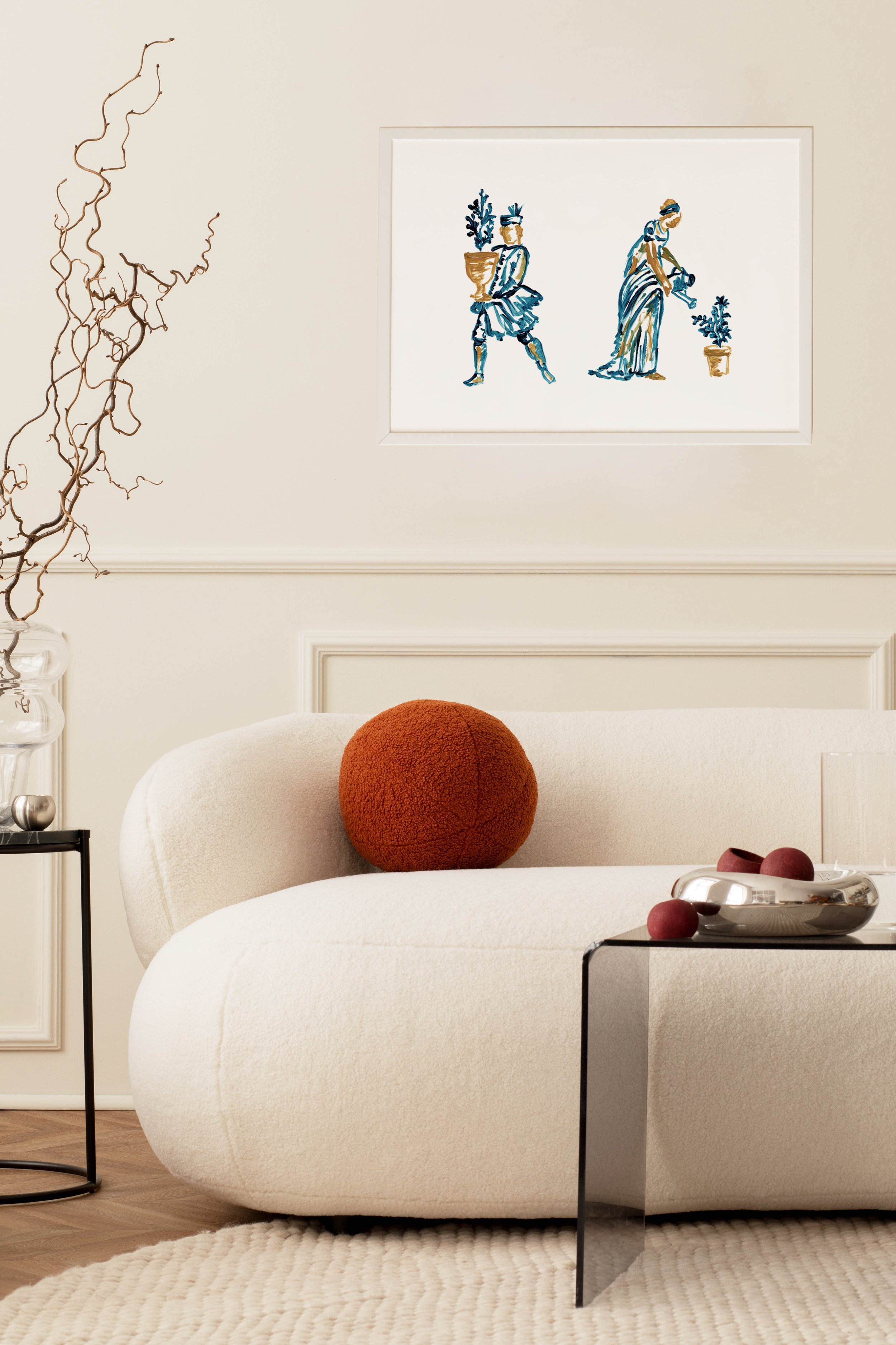 The Gardeners art print in living room